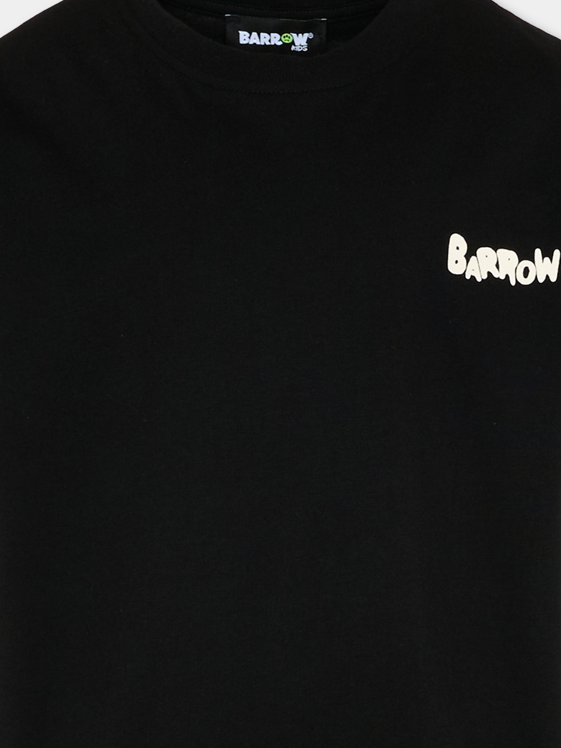 T-Shirt nera per bambini con smile,Barrow,S6BKJUTH008 110