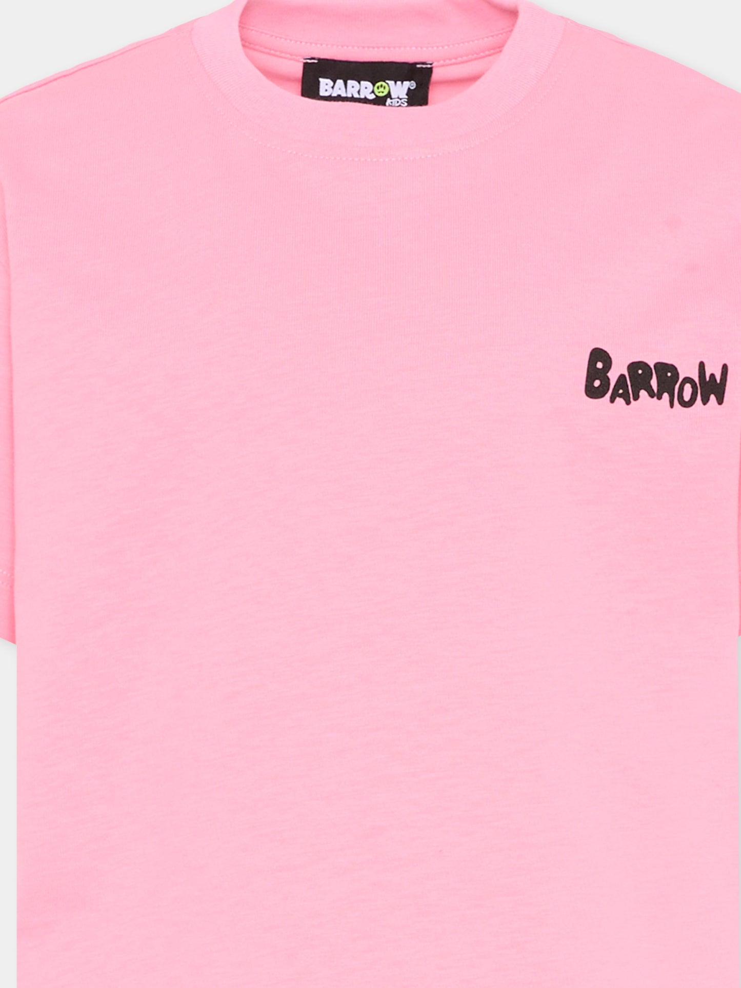 T-Shirt rosa per bambina con smile,Barrow,S6BKJUTH008 BW311