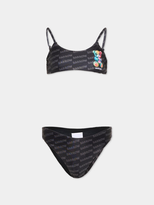 Slip e bikini nero per bambina logo,Barrow,S6BKJGSB230 110