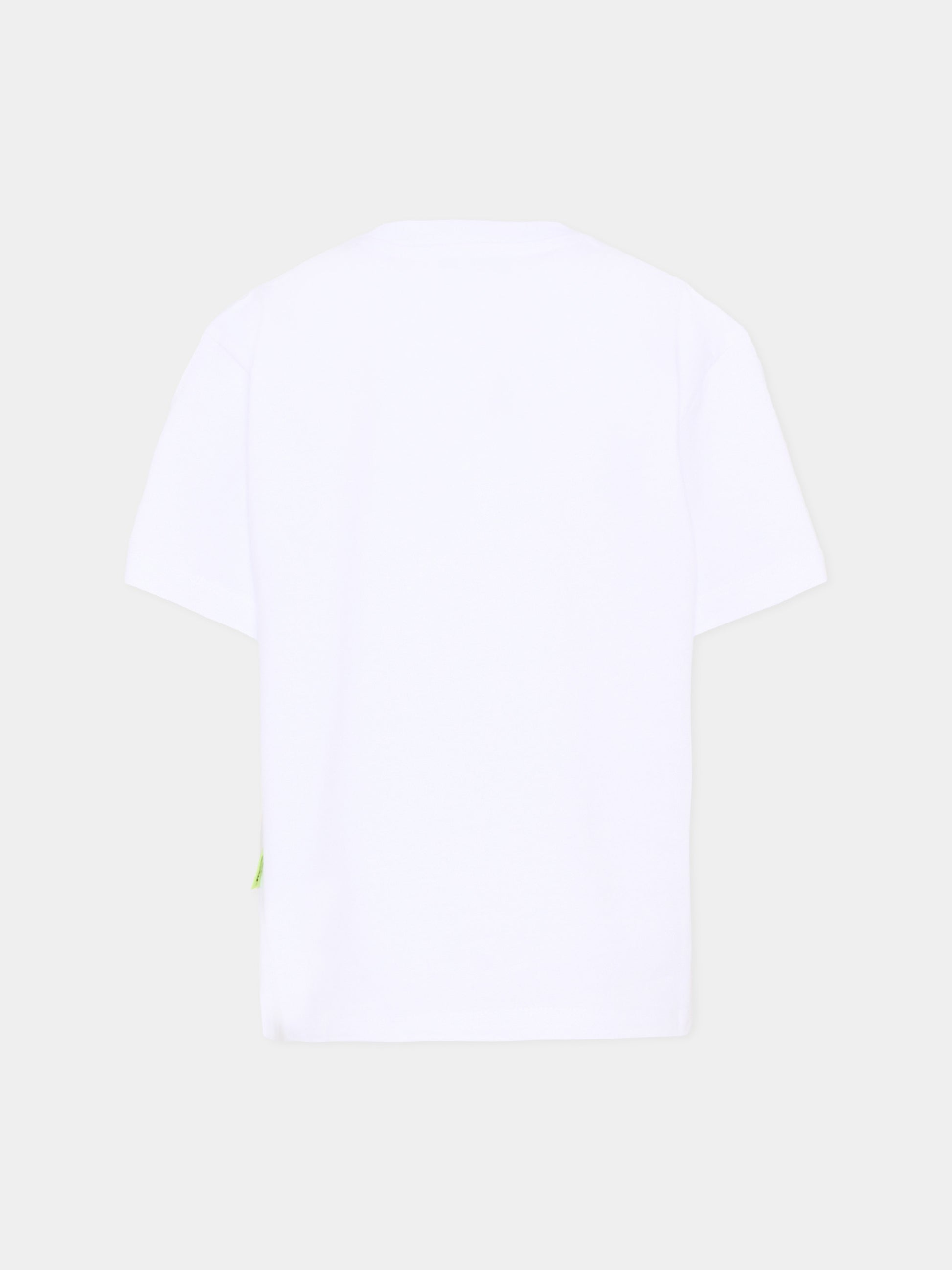 T-Shirt bianca per bambino con orsetto,Barrow,S6BKJUTH239 002