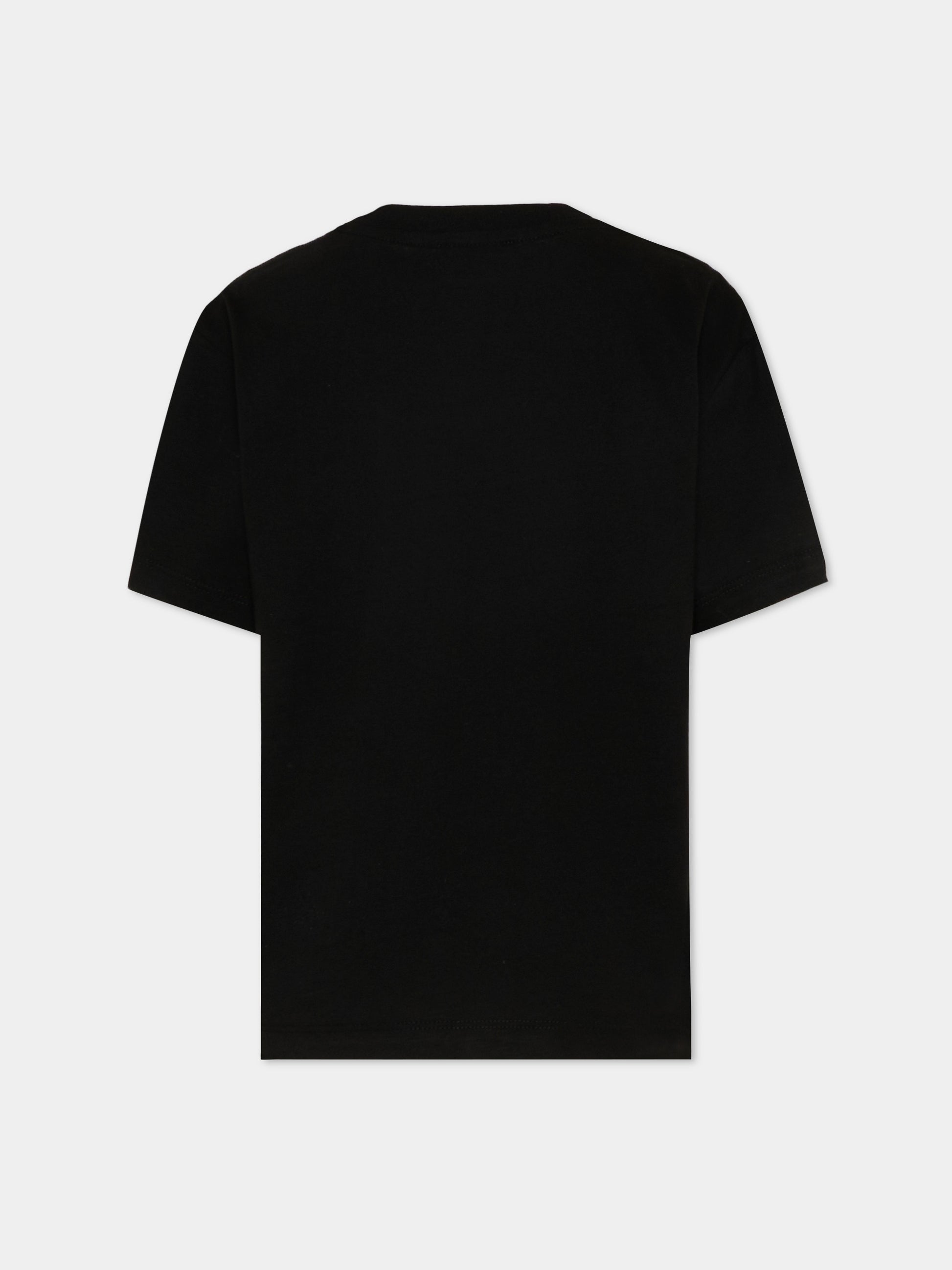 T-Shirt nera per bambino con orsetto,Barrow,S6BKJUTH239 110