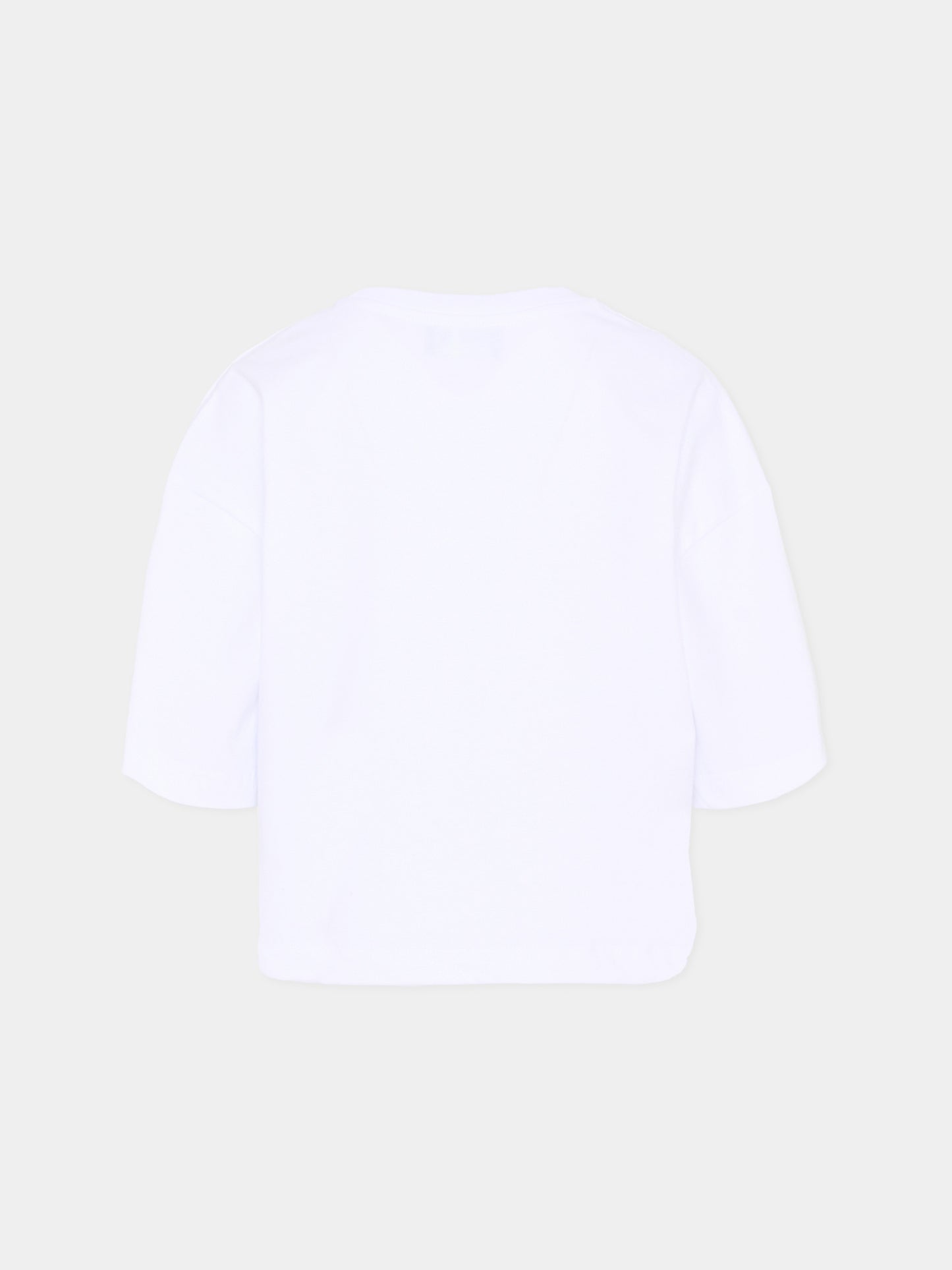 T-Shirt bianca per bambina con logo,Barrow,S6BKJGTH240 002