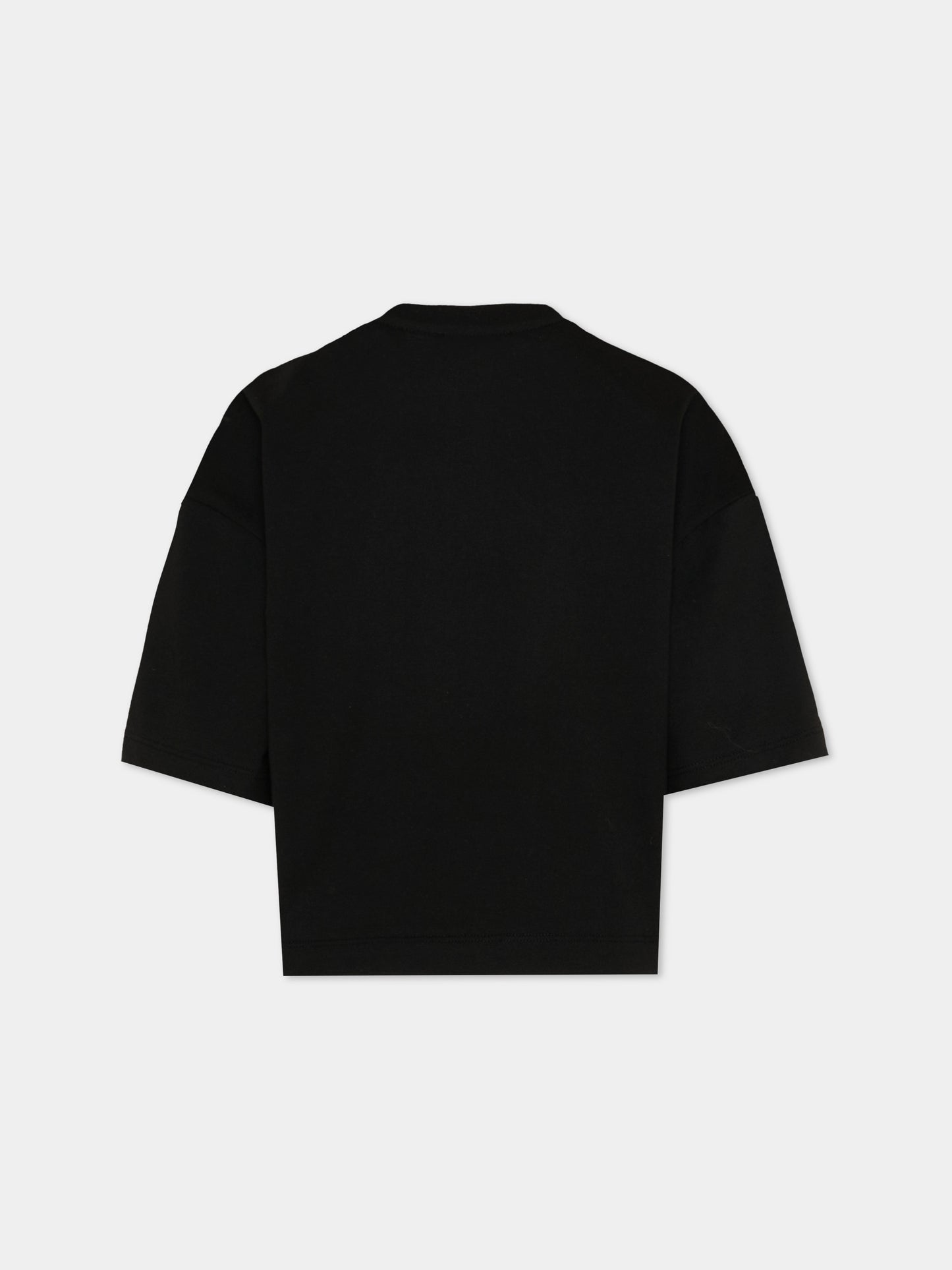 T-Shirt nera per bambina con orsetto,Barrow,S6BKJGTH240 110