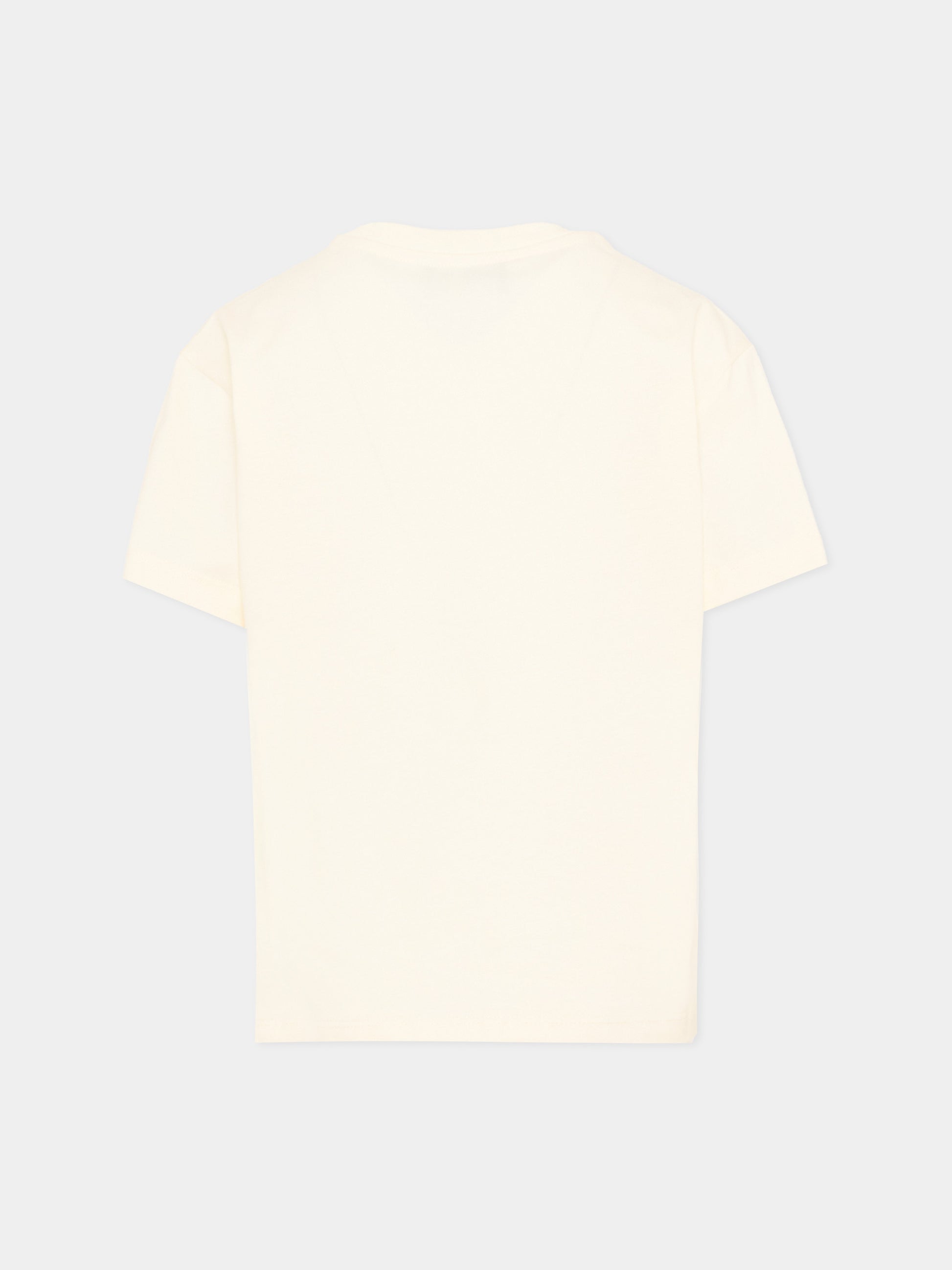 T-Shirt avorio per bambina stampa logo,Barrow,S6BKJUTH055 013