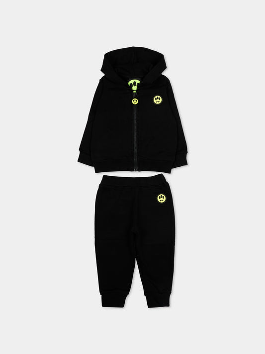Completo sportivo nero per neonati con logo,Barrow,S6BKUNSF190 110