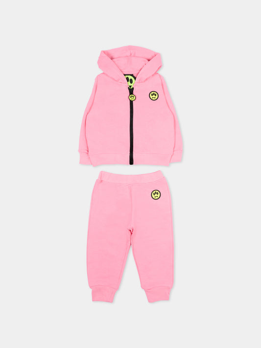 Completo sportivo rosa per neonata con logo,Barrow,S6BKUNSF190 BW311