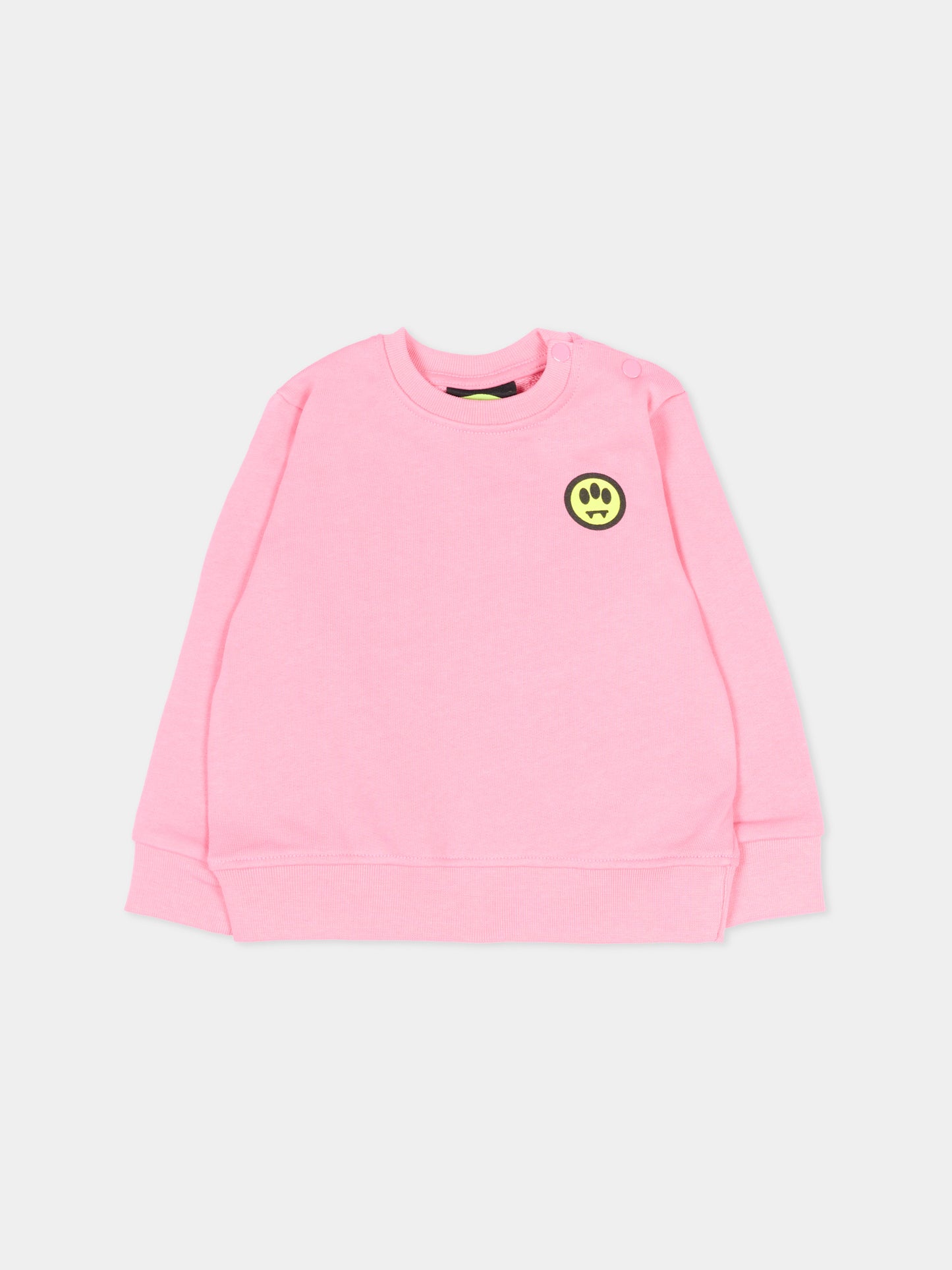 Felpa rosa per neonata con logo,Barrow,S6BKUNSW209 BW311