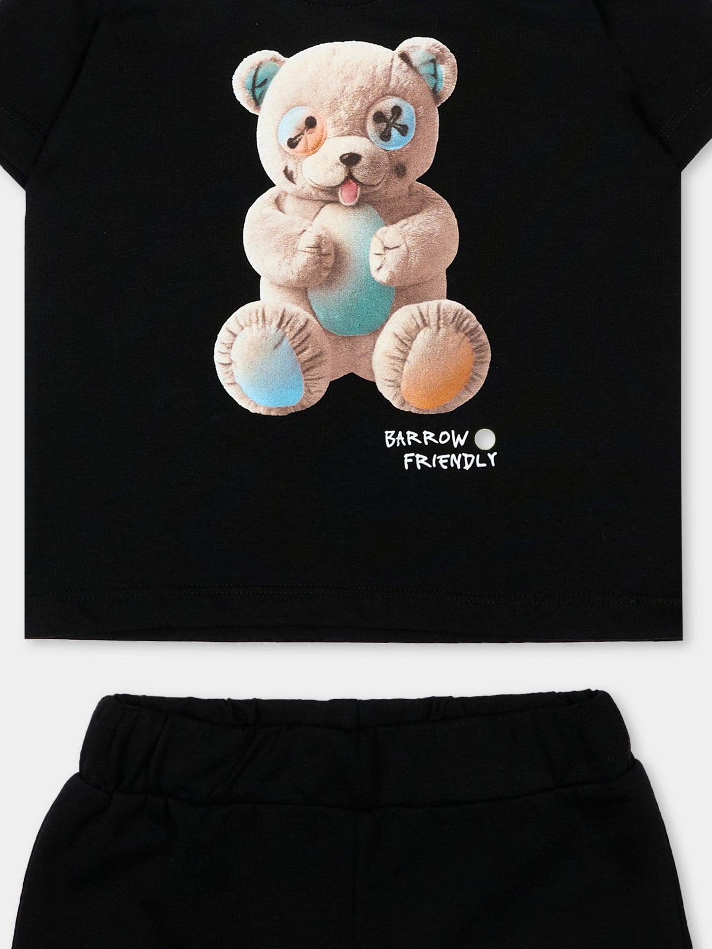 Completo sportivo nero per neonato con orsetto,Barrow,S6BKUNTB195 110