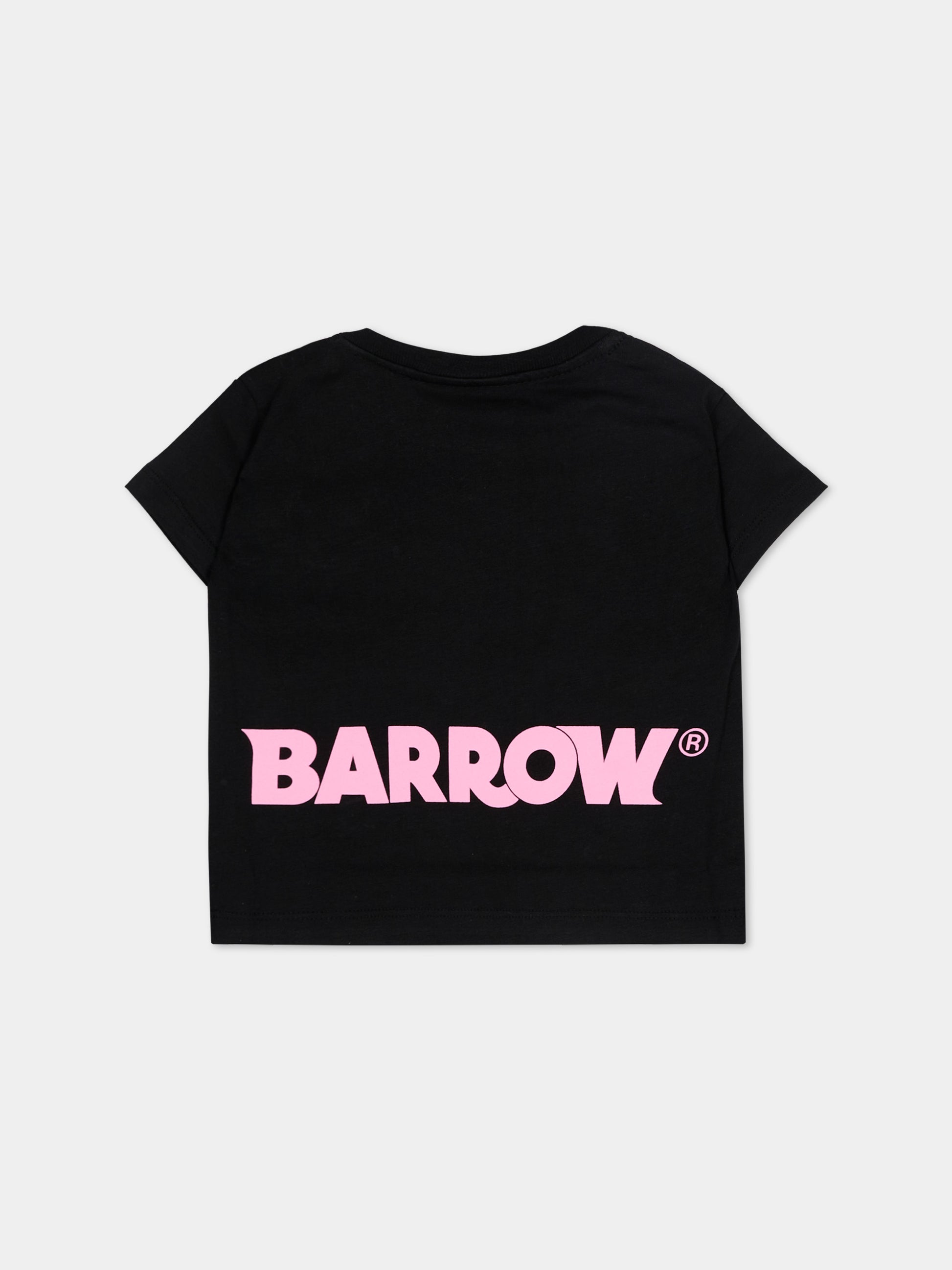 T-Shirt nera per neonata con logo,Barrow,S6BKUNTH207 110/92