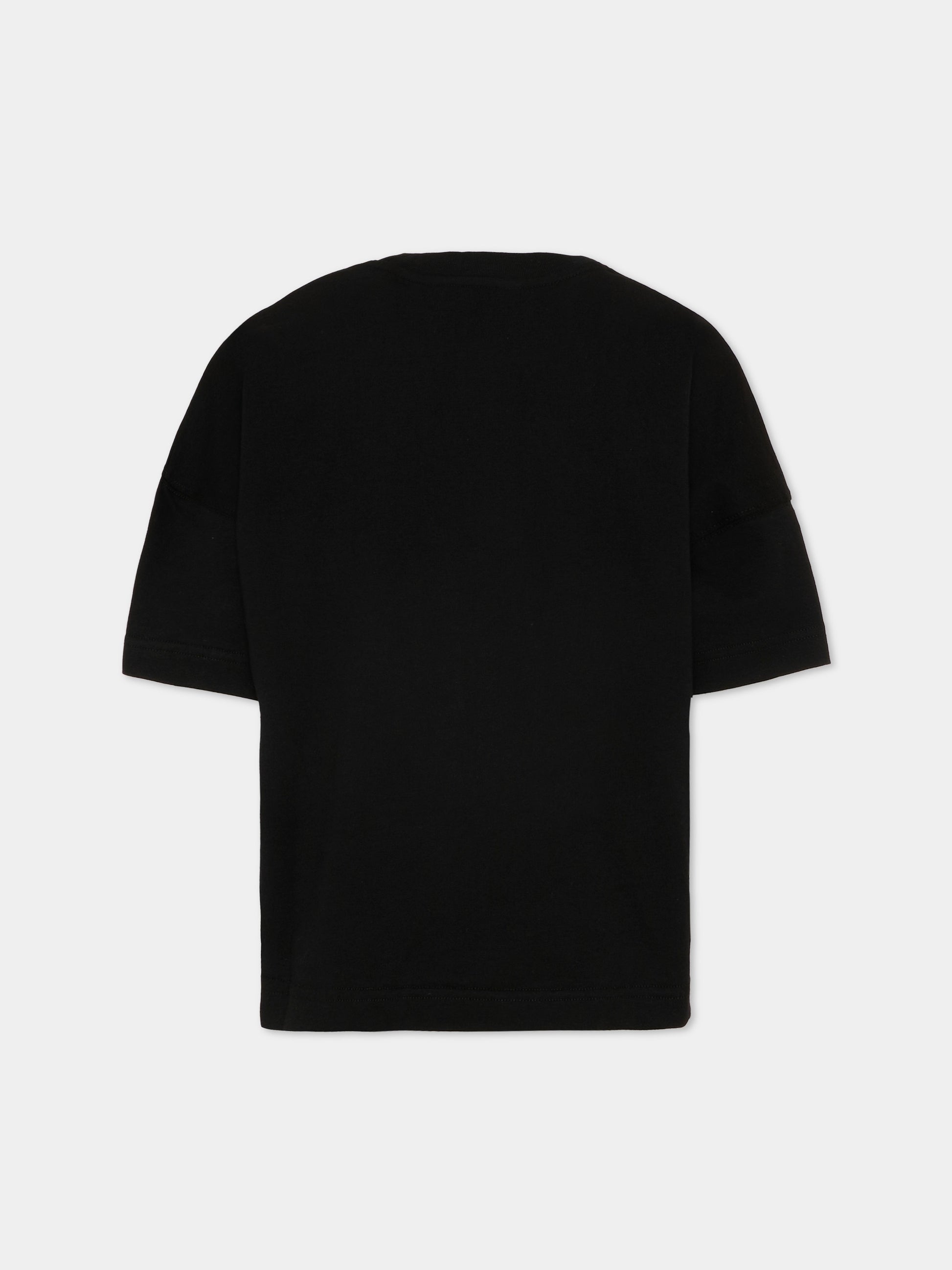 T-Shirt nera per bambino con palme,Palm Angels,PBAA002S26JER003 110