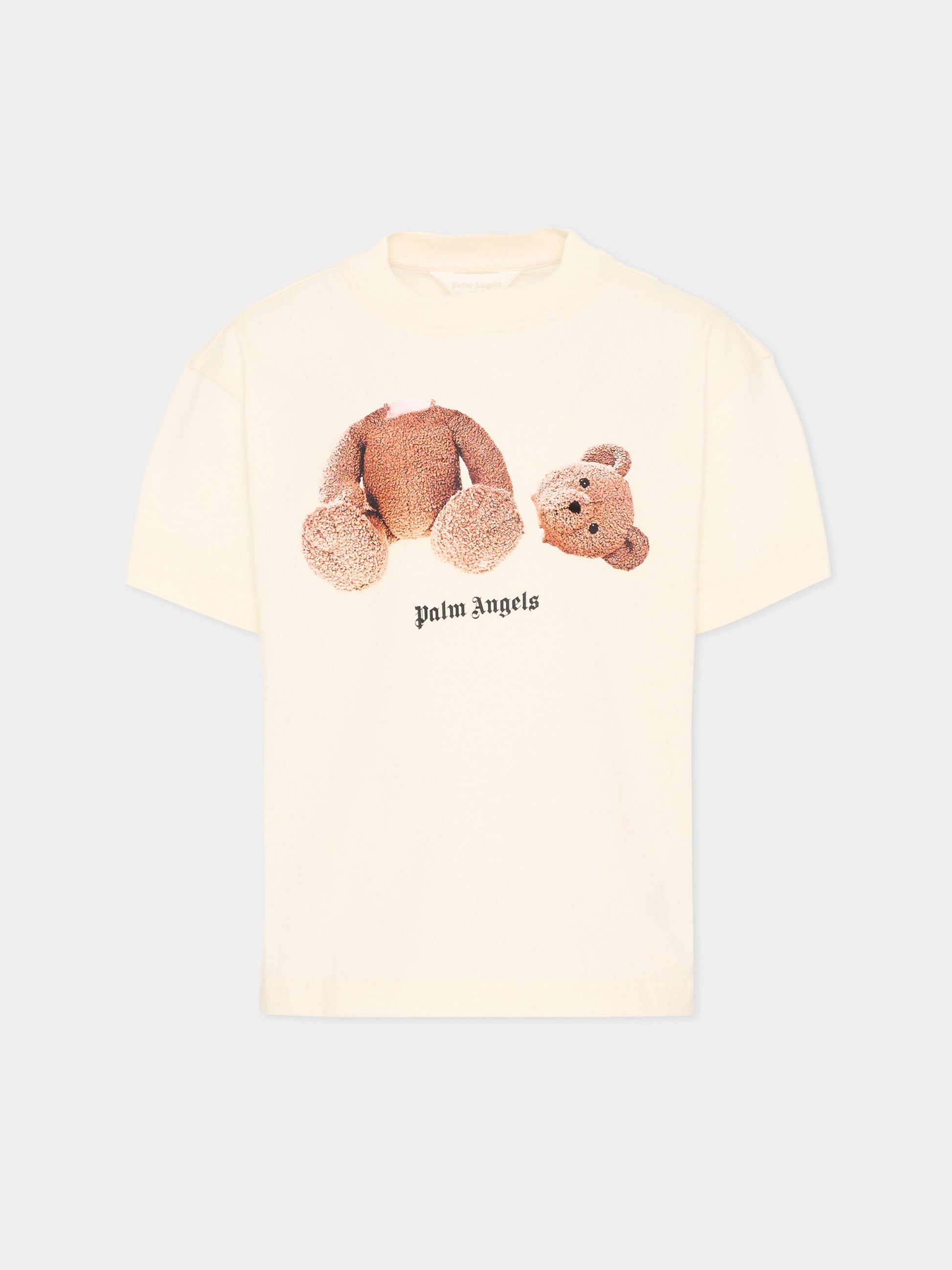 T-Shirt avorio per bambini con Teddy Bear,Palm Angels,PBAA003S26JER001 002