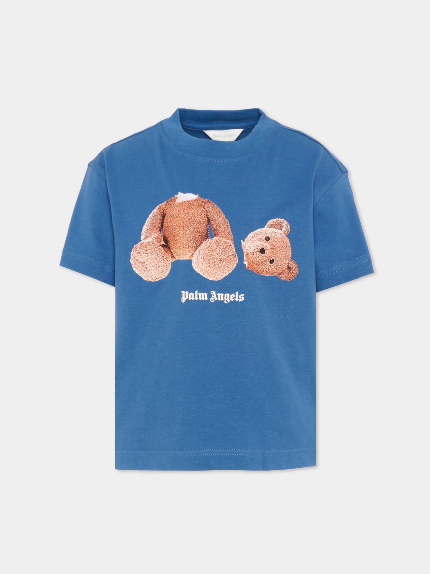 T-Shirt blu teddy bear Palm Angels per bambini,Palm Angels,PBAA003S26JER001 060