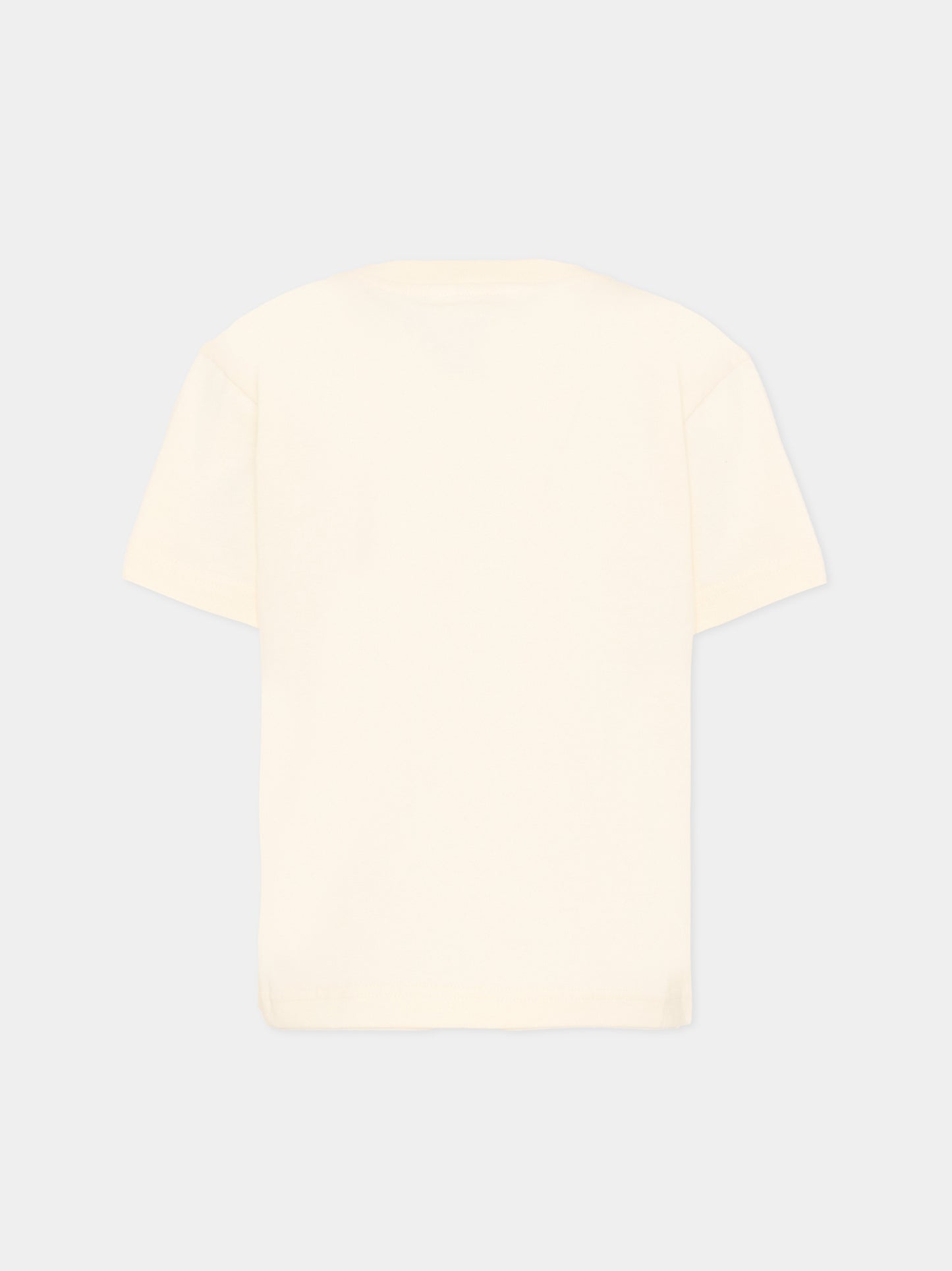 T-Shirt avorio per bambino con cane,Palm Angels,PBAA003S26JER008 002