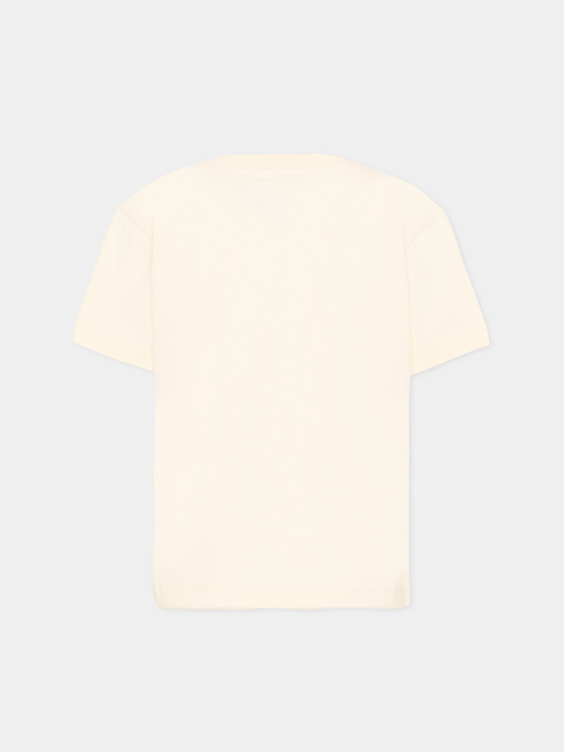 T-Shirt avorio per bambino con cane,Palm Angels,PBAA003S26JER008 002