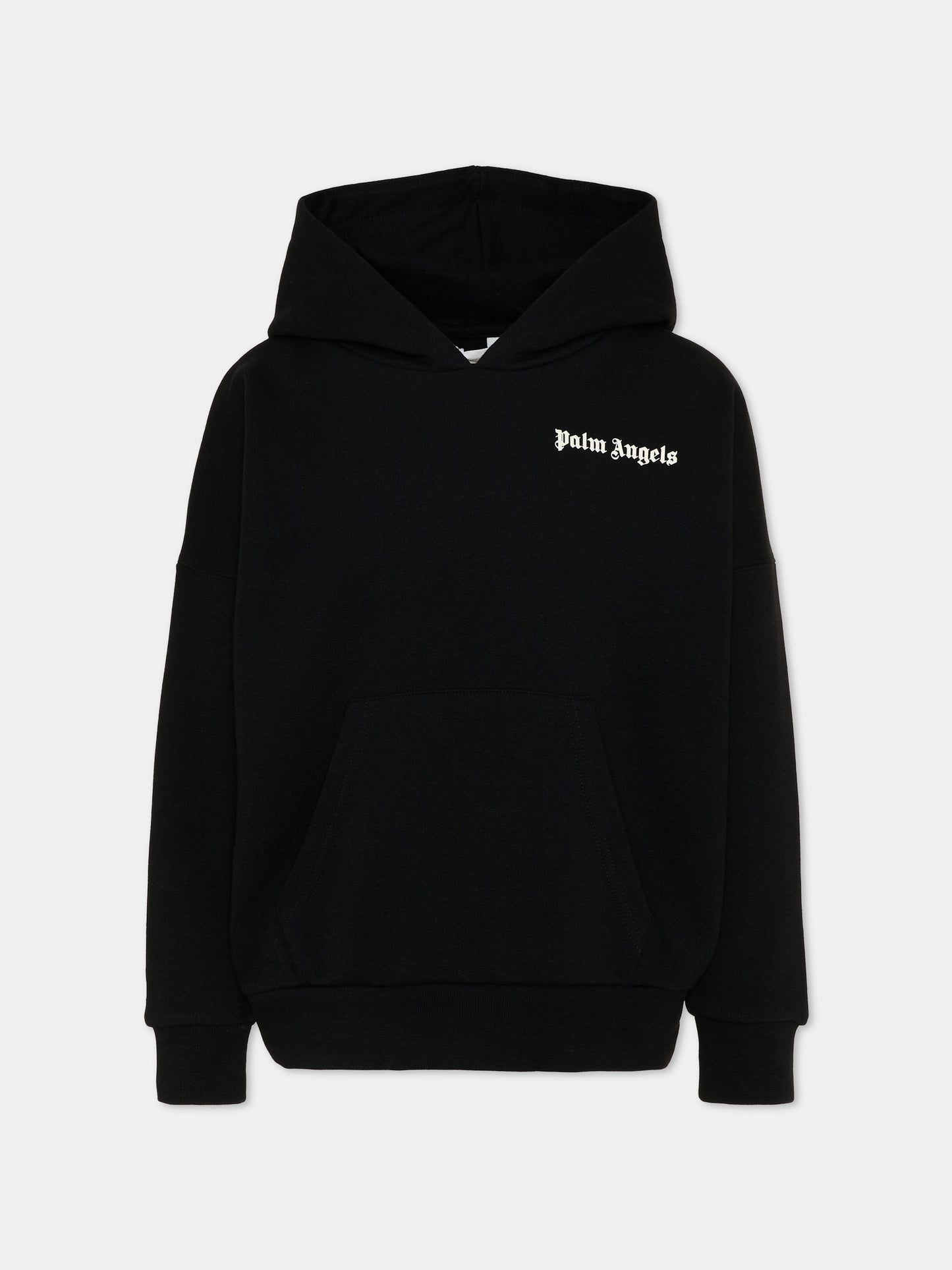 Felpa nera per bambini con logo,Palm Angels,PBBB011S26FLE001 110