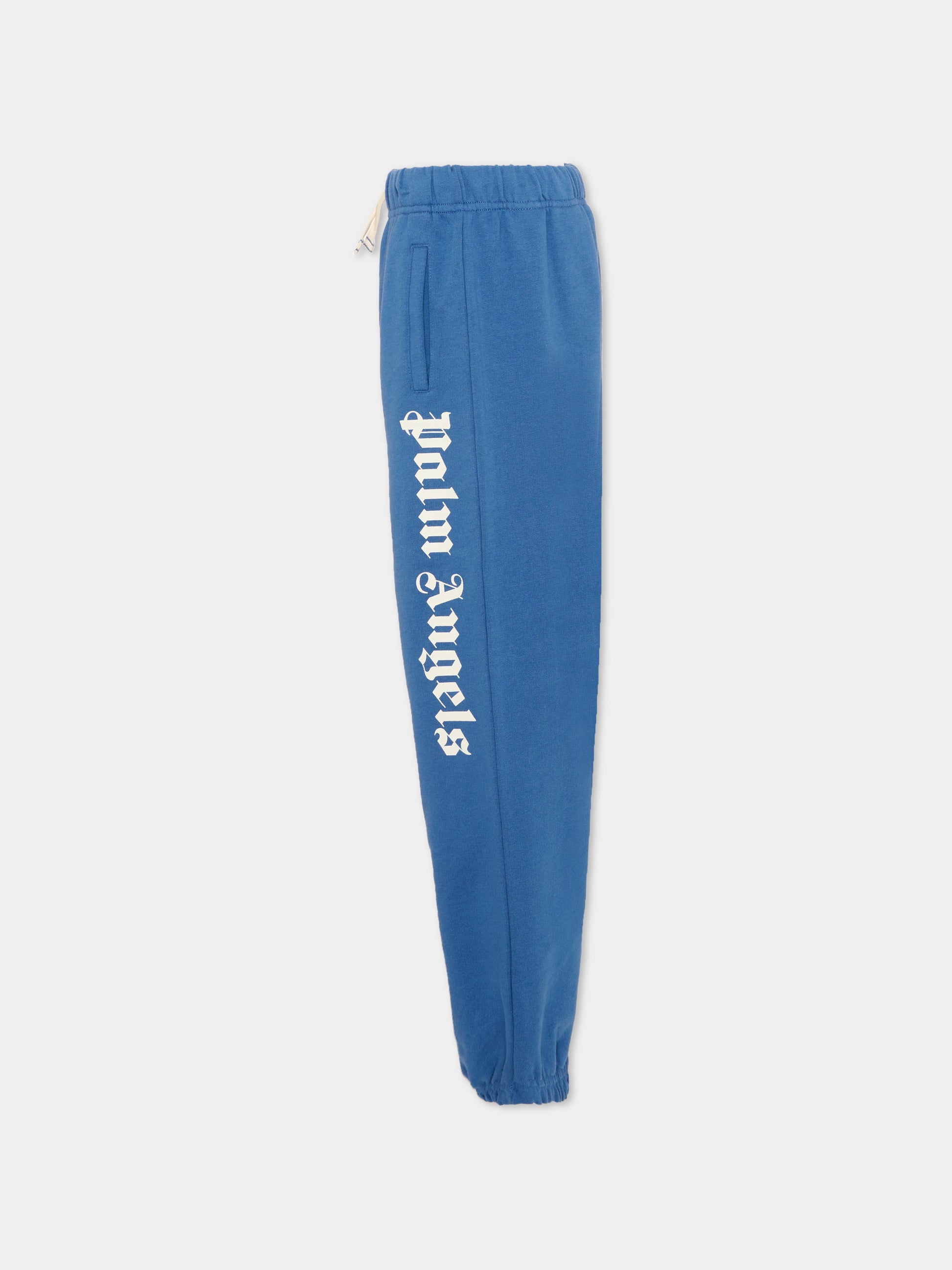 Pantaloni sportivi blu per bambini con logo,Palm Angels,PBCH008S26FLE001 060