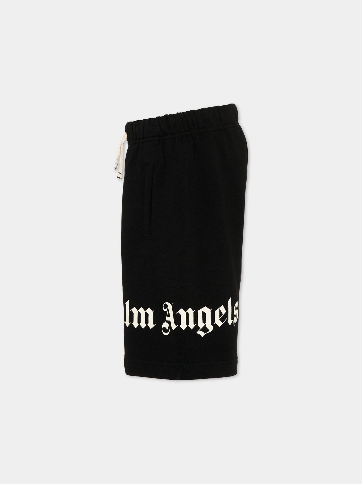 Shorts sportivi neri per bambini con logo,Palm Angels,PBCI006S26FLE001 110