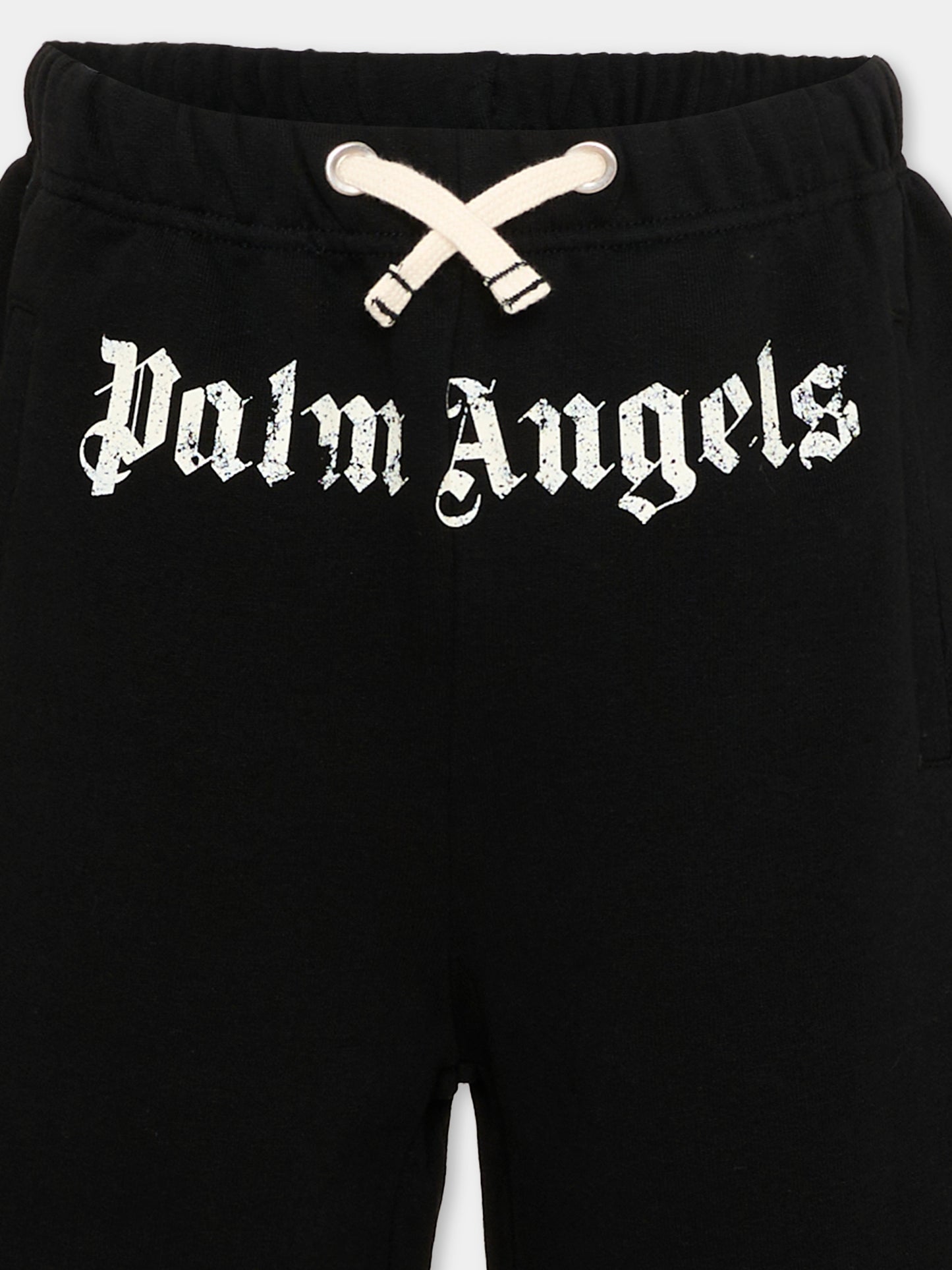 Shorts sportivi neri per bambini con logo,Palm Angels,PBCI006S26FLE003 110