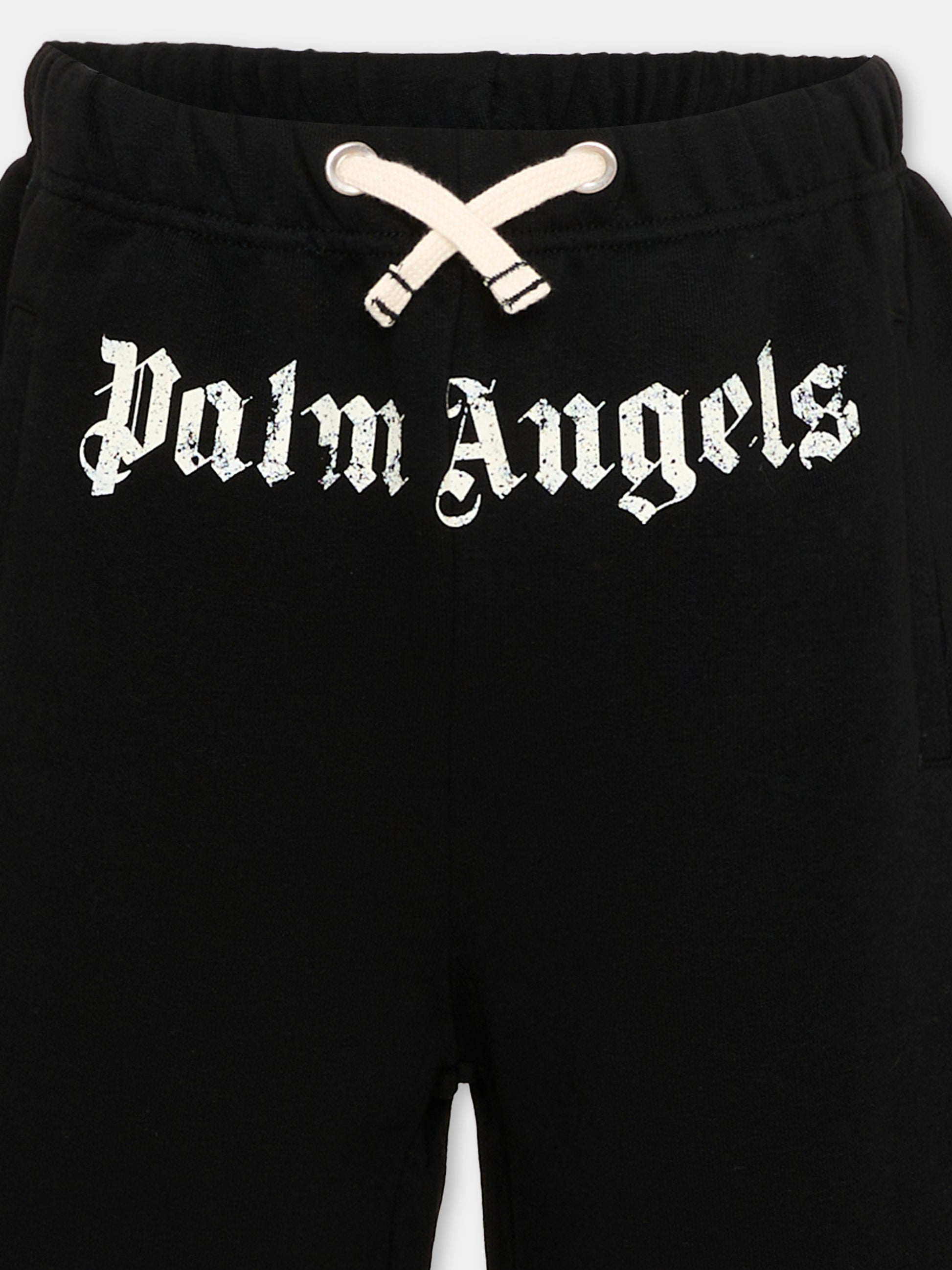 Shorts sportivi neri per bambini con logo,Palm Angels,PBCI006S26FLE003 110