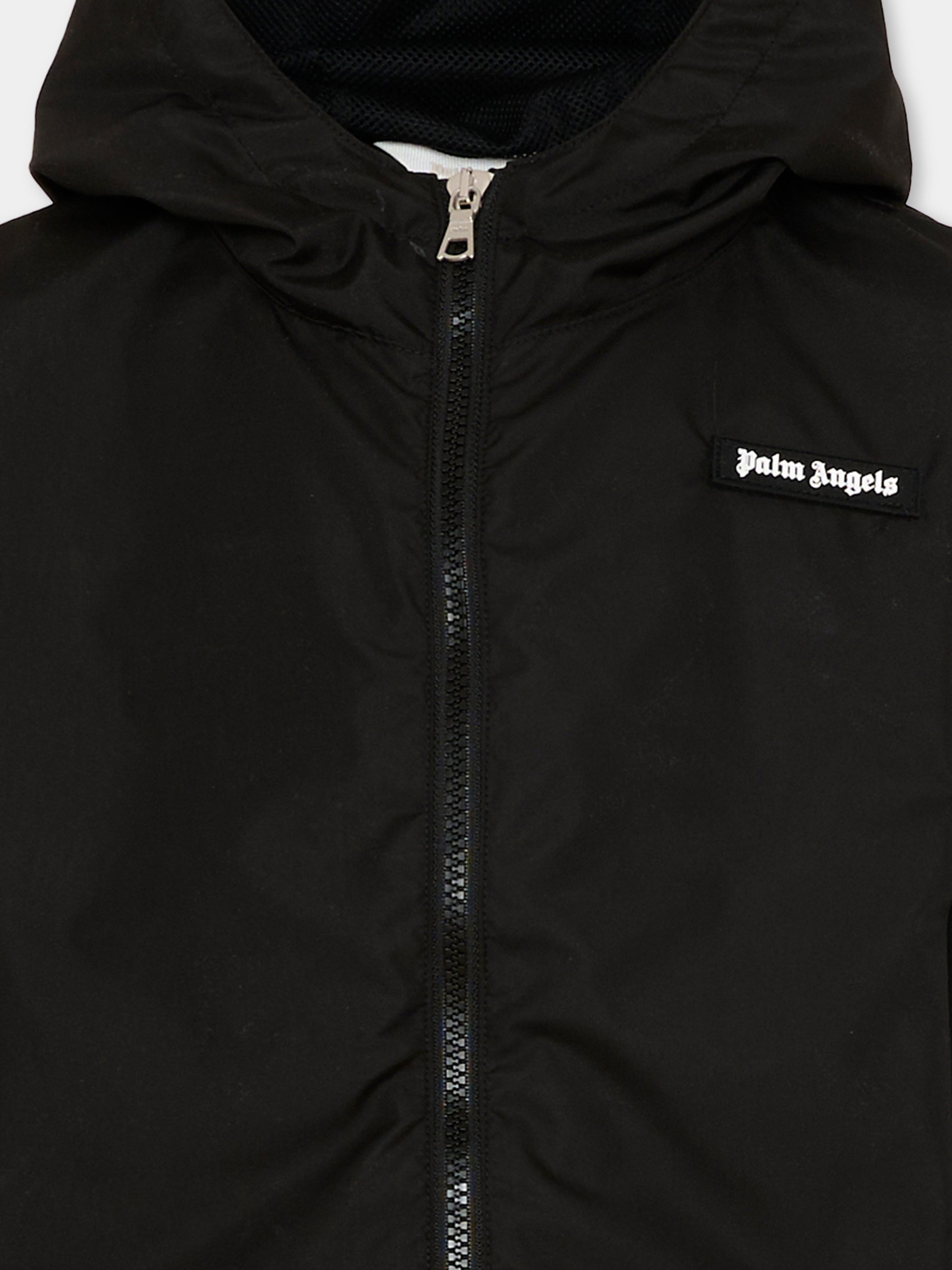 Giacche a vento nero per bambini con logo,Palm Angels,PBEB004S26FAB001 110