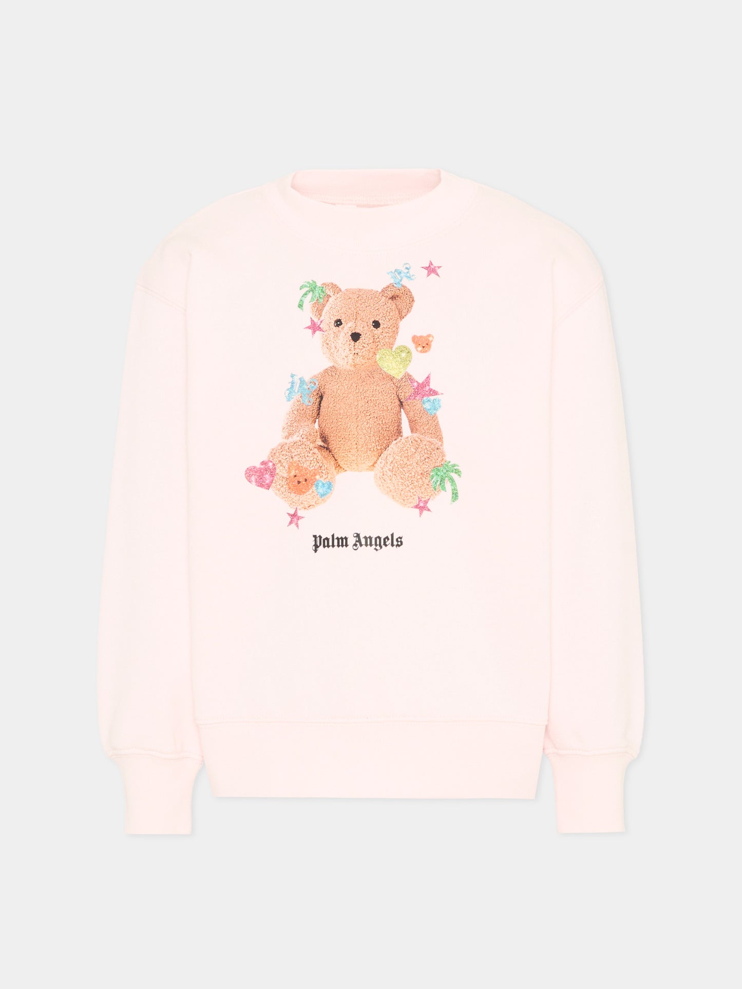 Felpa rosa per bambina con Teddy Bear,Palm Angels,PGBA013S26FLE005 042