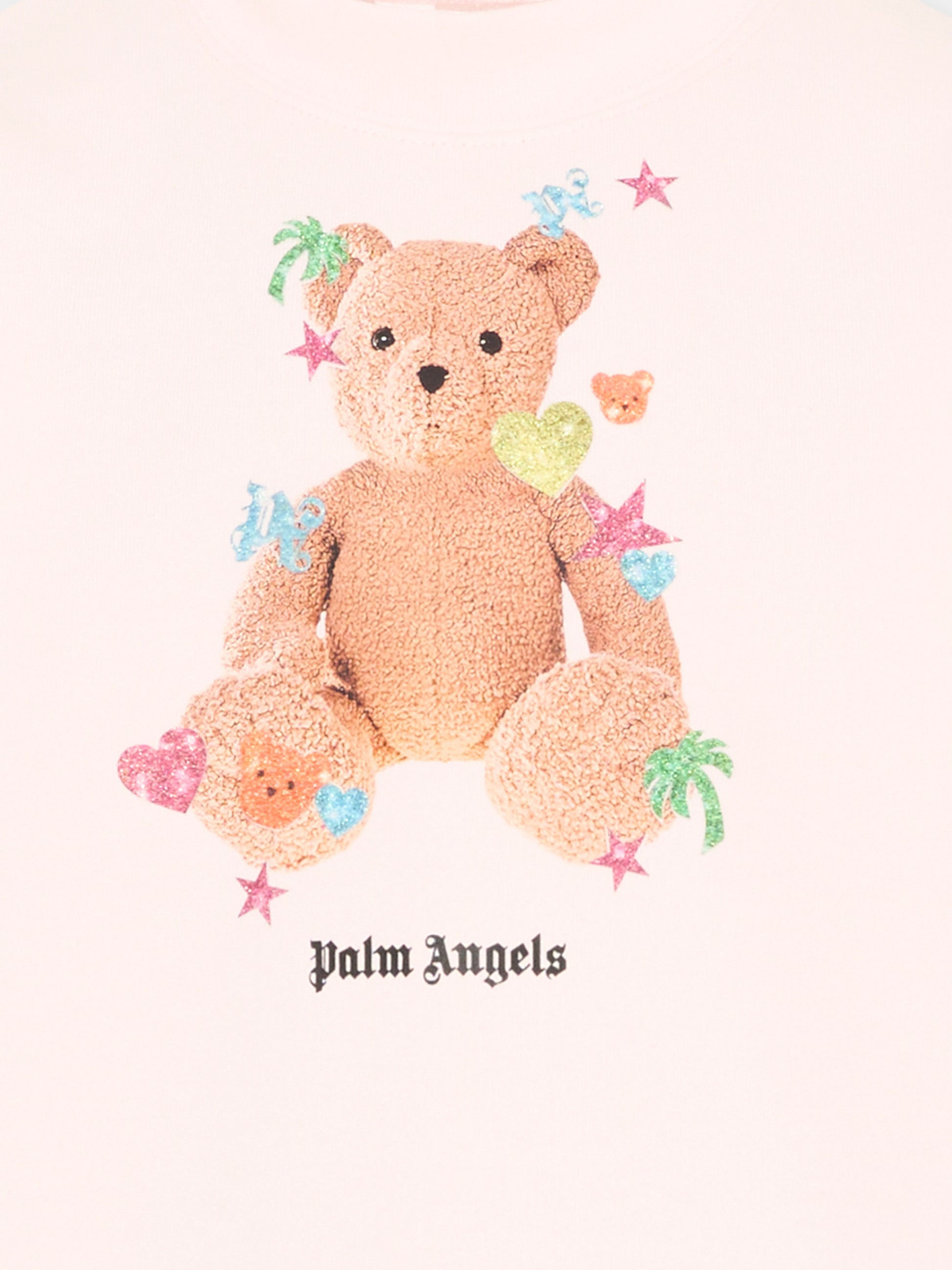 Felpa rosa per bambina con Teddy Bear,Palm Angels,PGBA013S26FLE005 042
