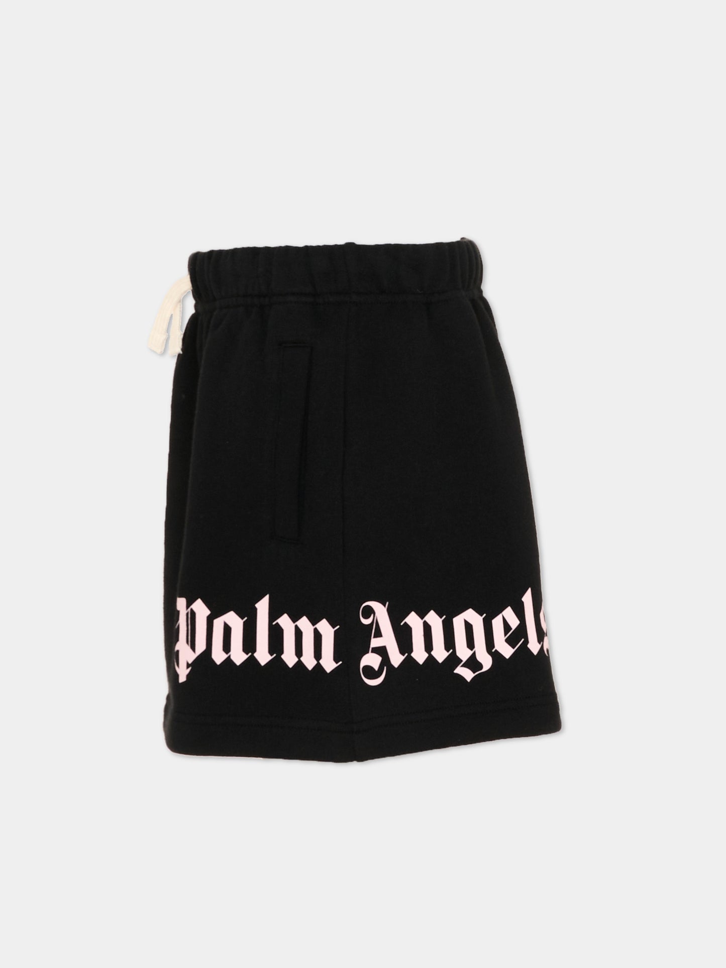 Gonna nera per bambina con logo,Palm Angels,PGCK001S26FLE001 110