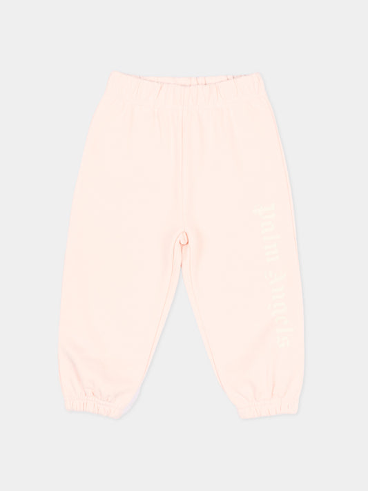 Pantaloni sportivi rosa per neonata con logo,Palm Angels,PGXD002S26FLE001 042