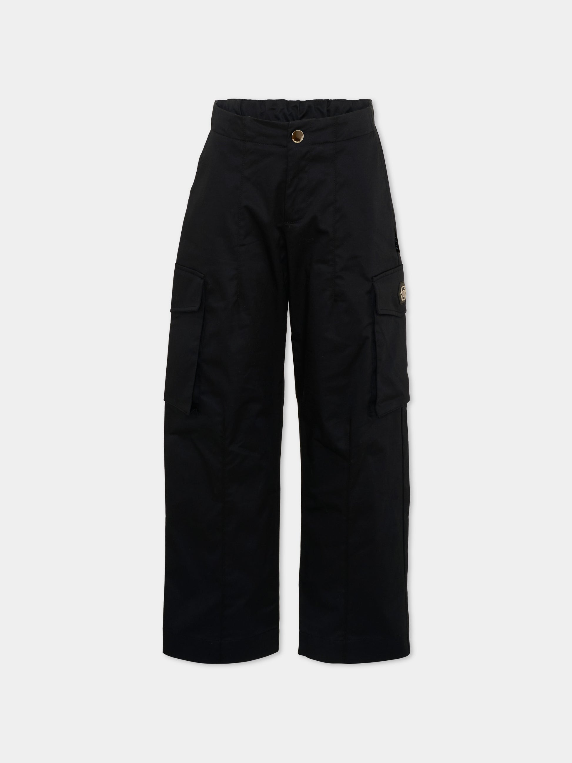 Pantaloni nero per bambino con tasche cargo,Philipp Plein Junior,S6PHJBPA057 110