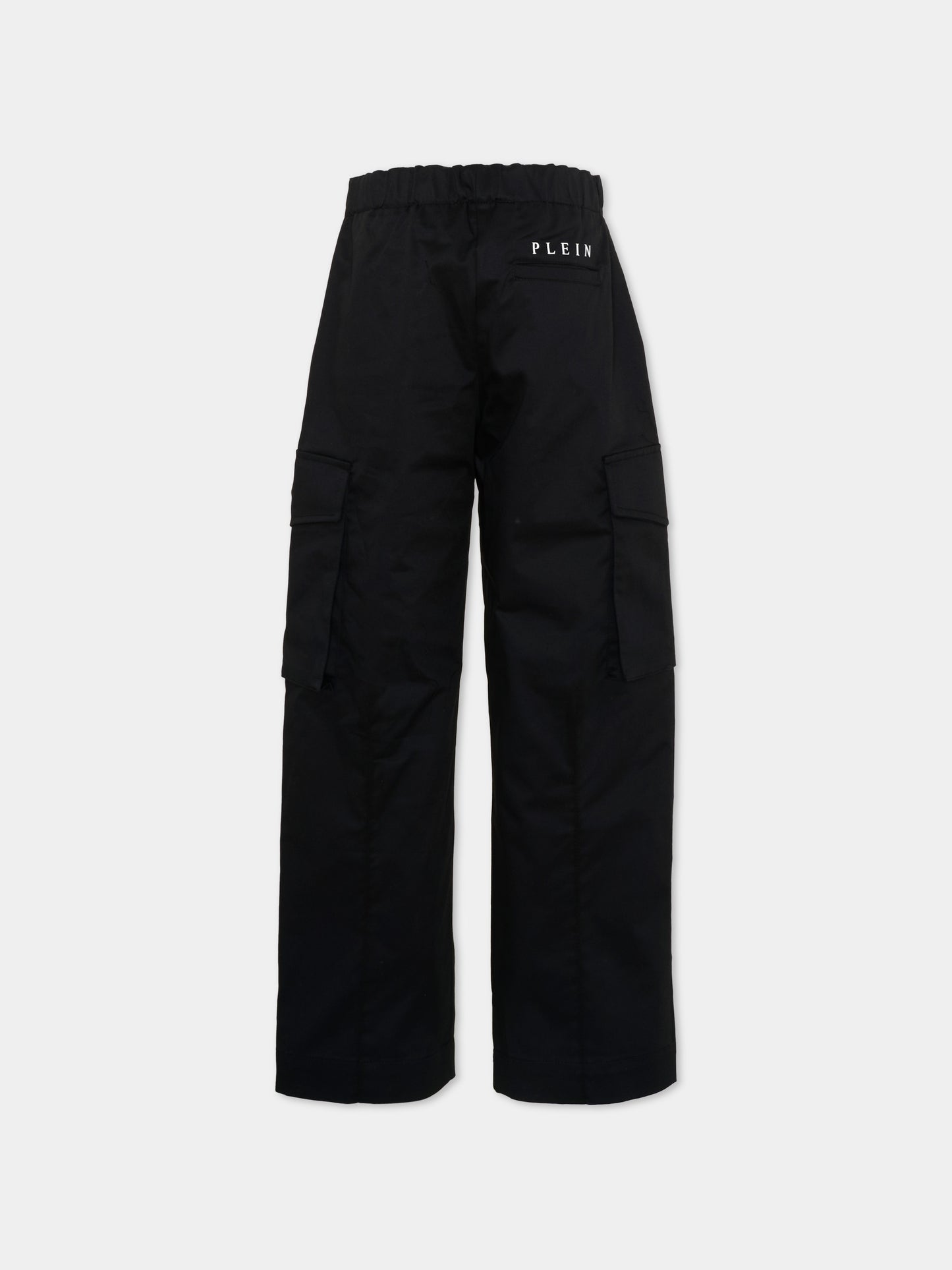 Pantaloni nero per bambino con tasche cargo,Philipp Plein Junior,S6PHJBPA057 110
