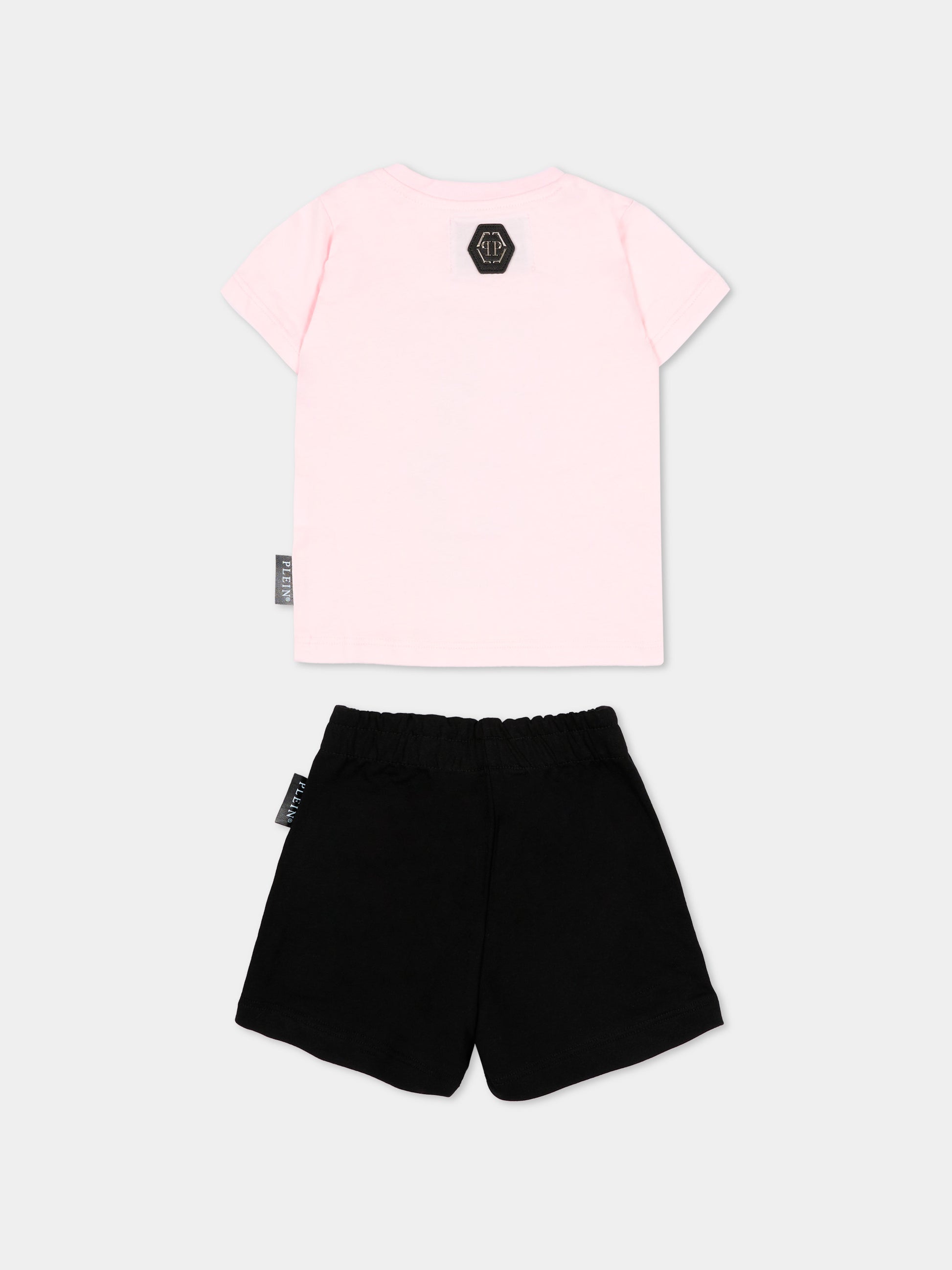 Completo sportivo rosa per neonata con strass,Philipp Plein Junior,S6PHNGTT256 042/37