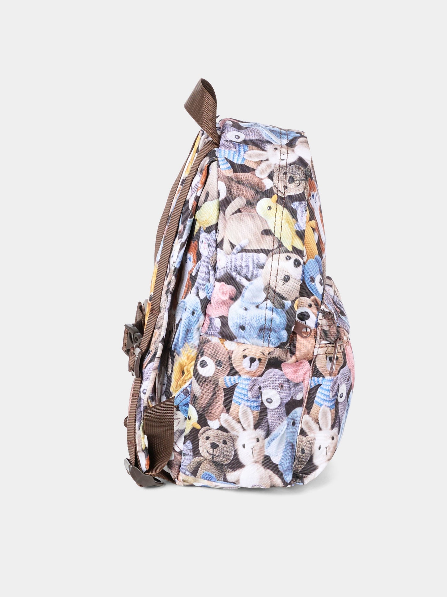Multicolor mini backpack for kids with plush print