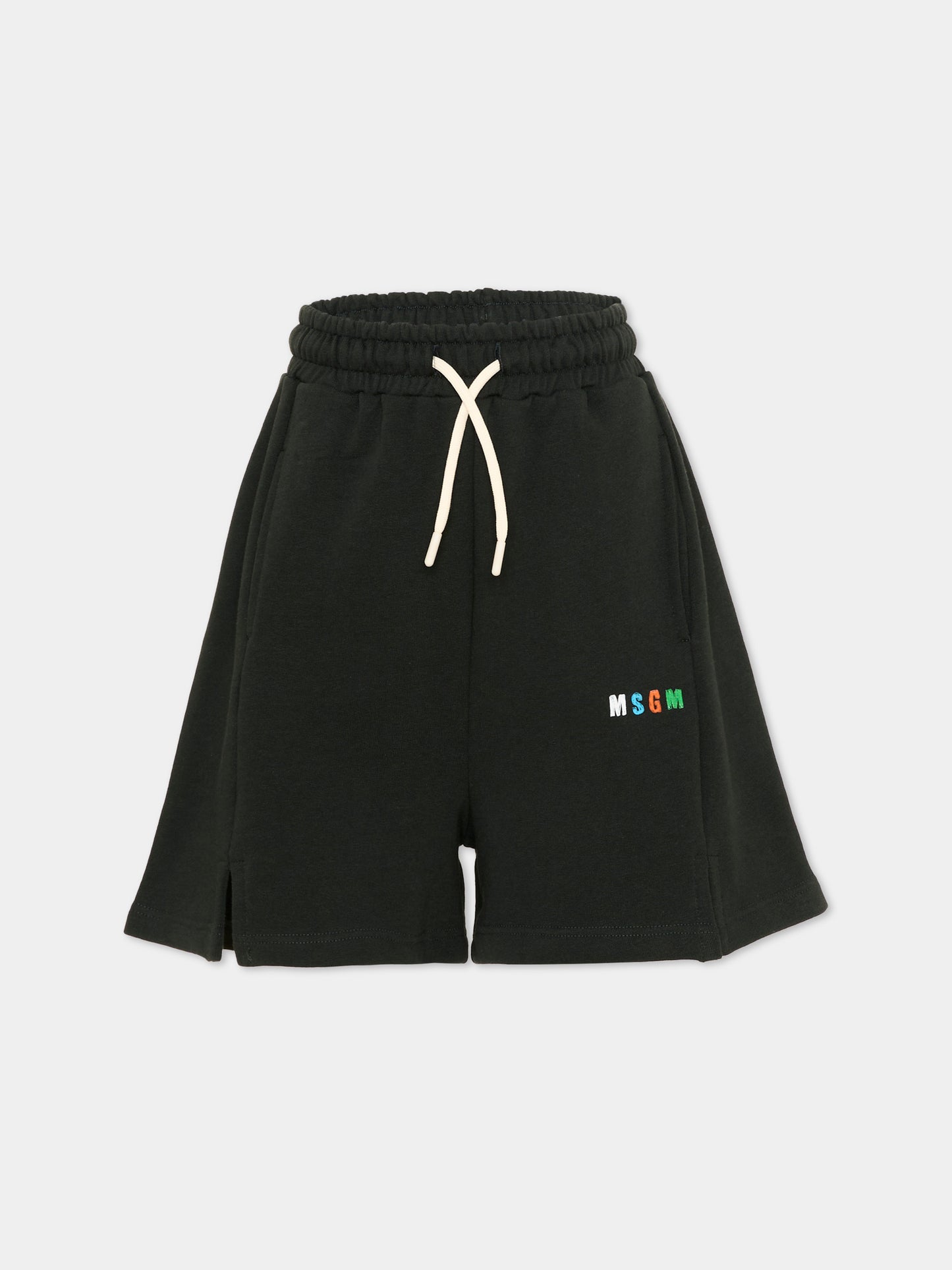 Shorts sportivi neri per bambino con logo,Msgm Kids,S6MSJBBE235 MS040