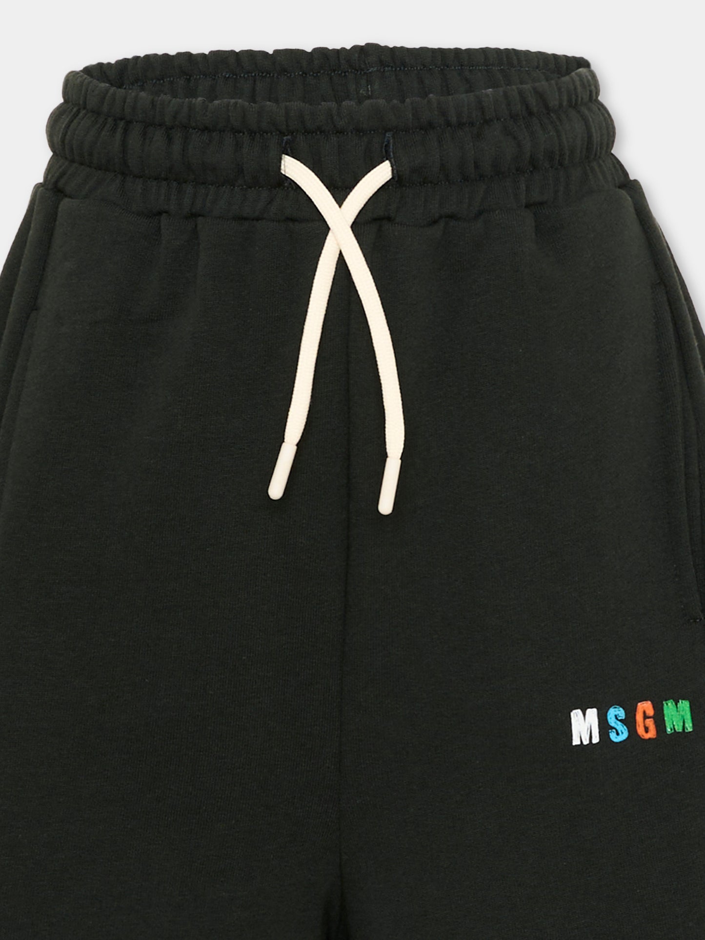 Shorts sportivi neri per bambino con logo,Msgm Kids,S6MSJBBE235 MS040