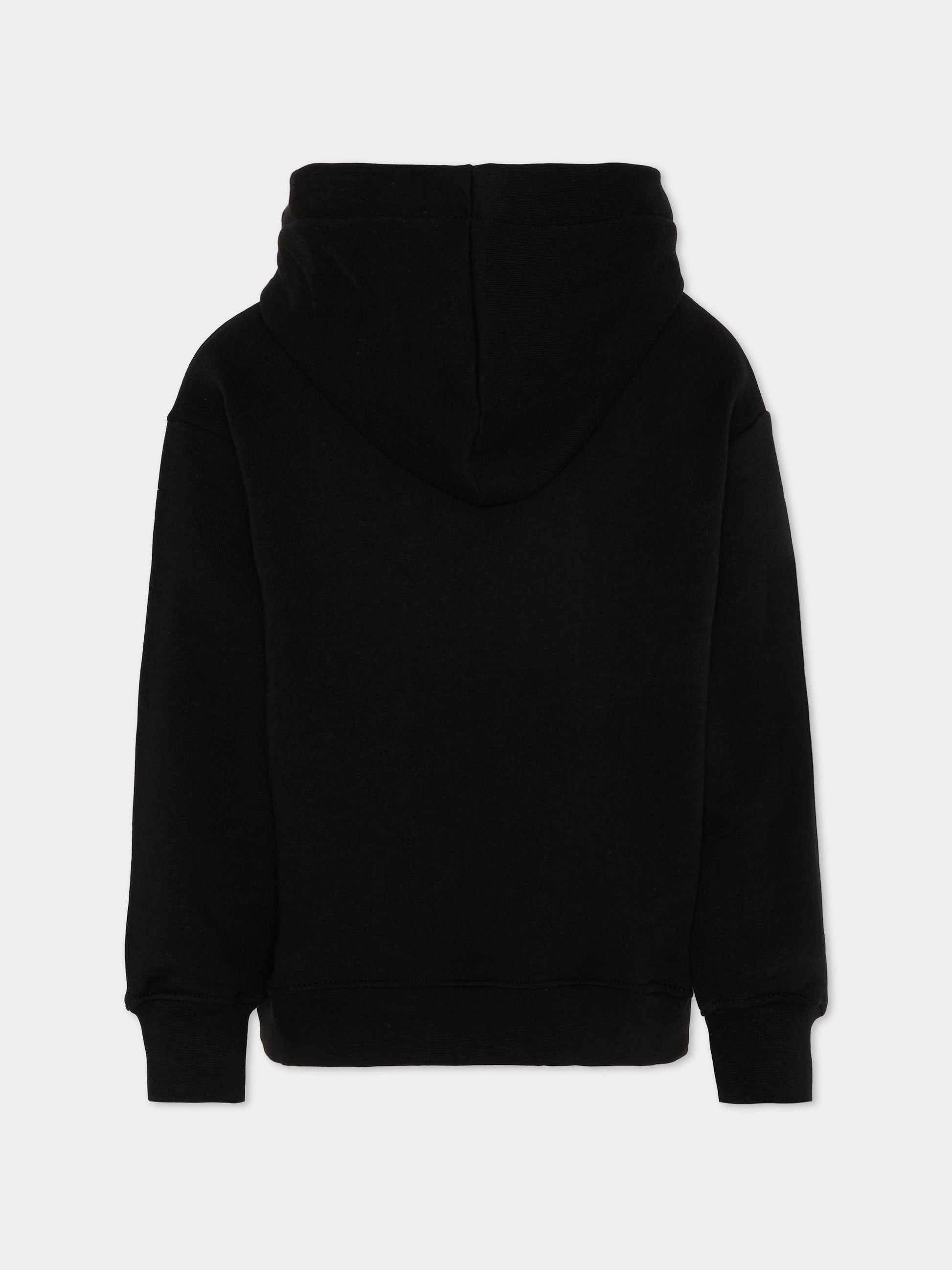 Felpa nera per bambino con logo,Msgm Kids,S6MSJBHS258 110