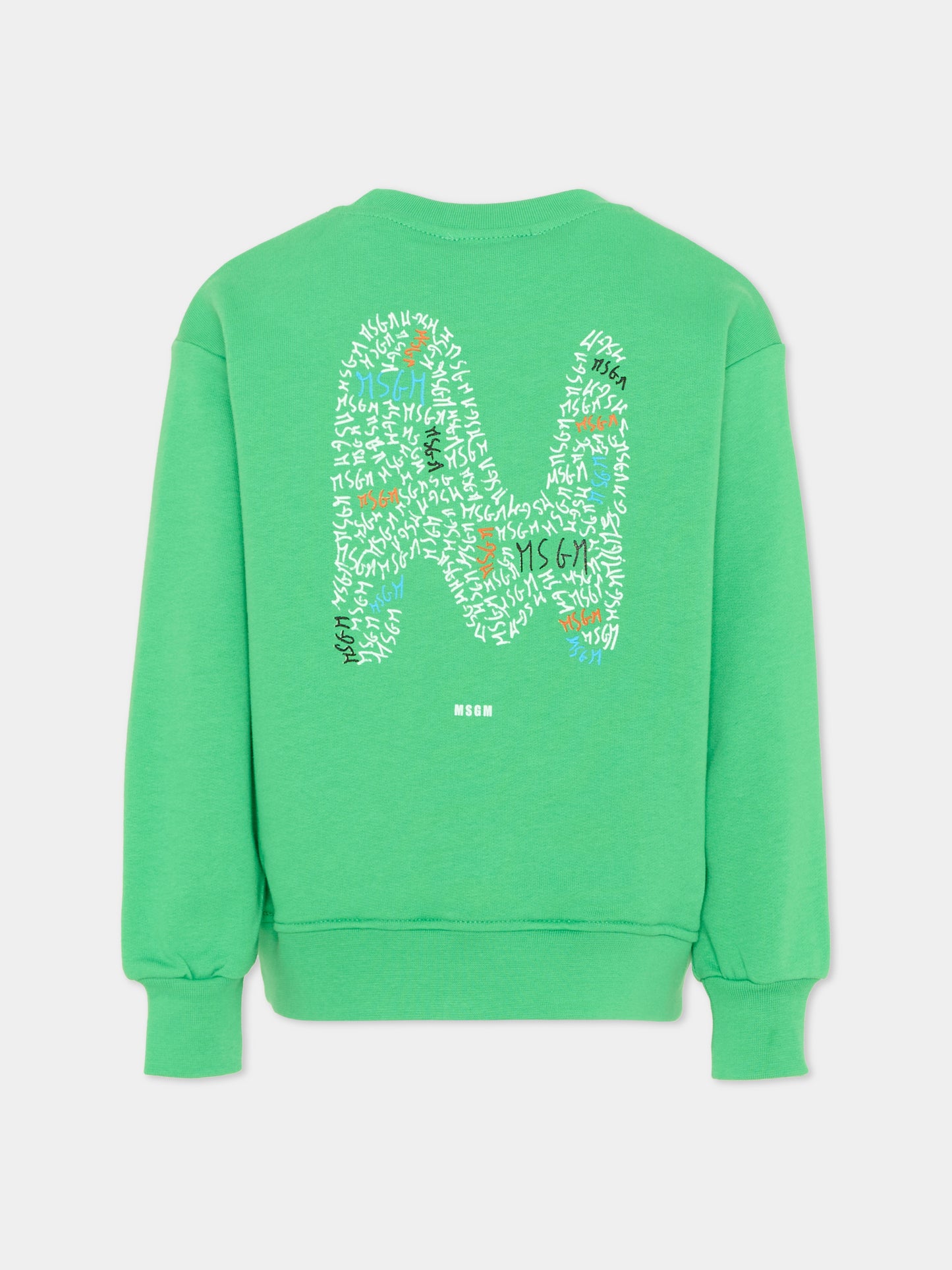 Felpa verde per bambino con logo,Msgm Kids,S6MSJBSW237 MS006