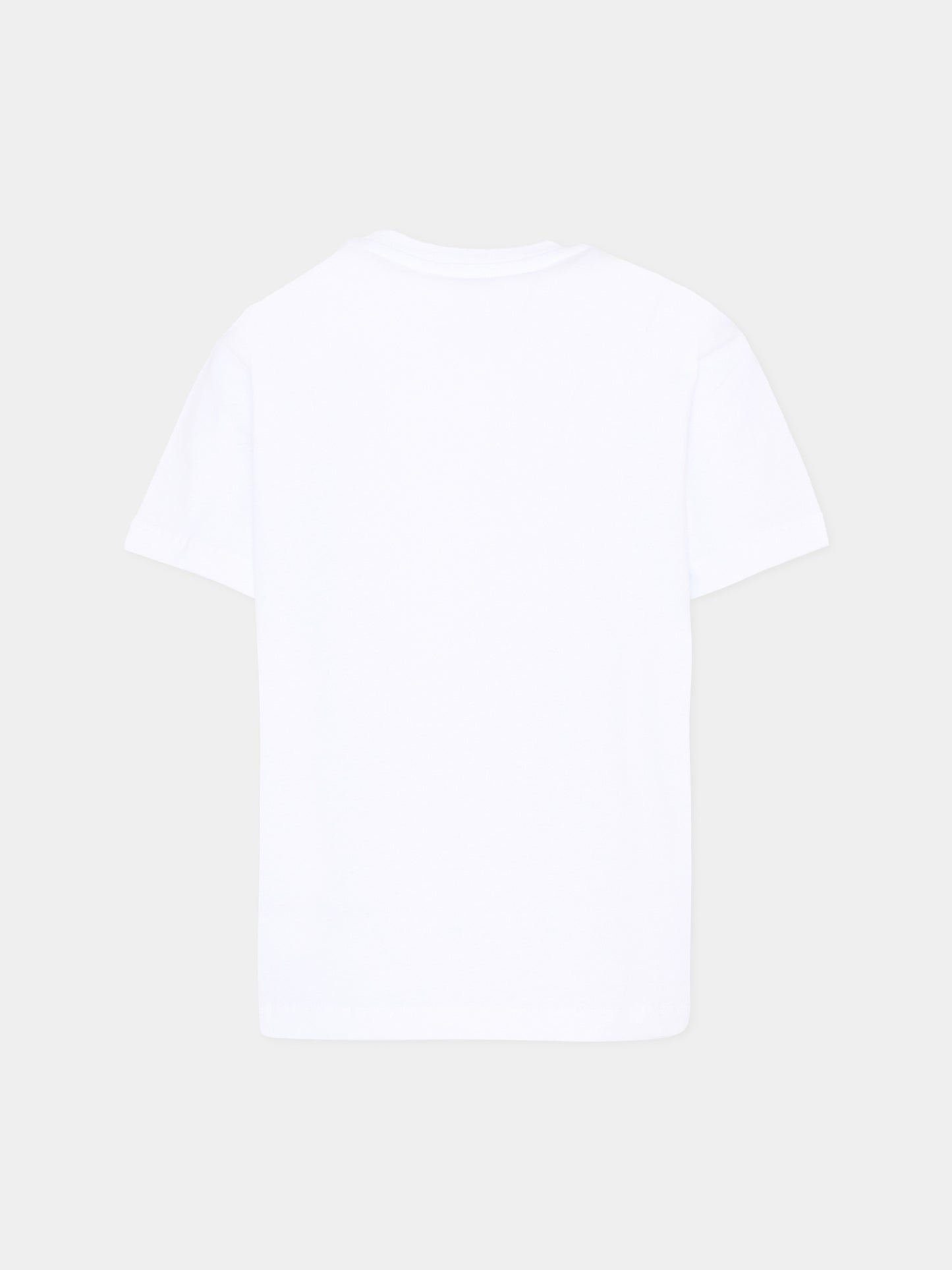 T-Shirt bianca per bambino con logo,Msgm Kids,S6MSJBTH239 001