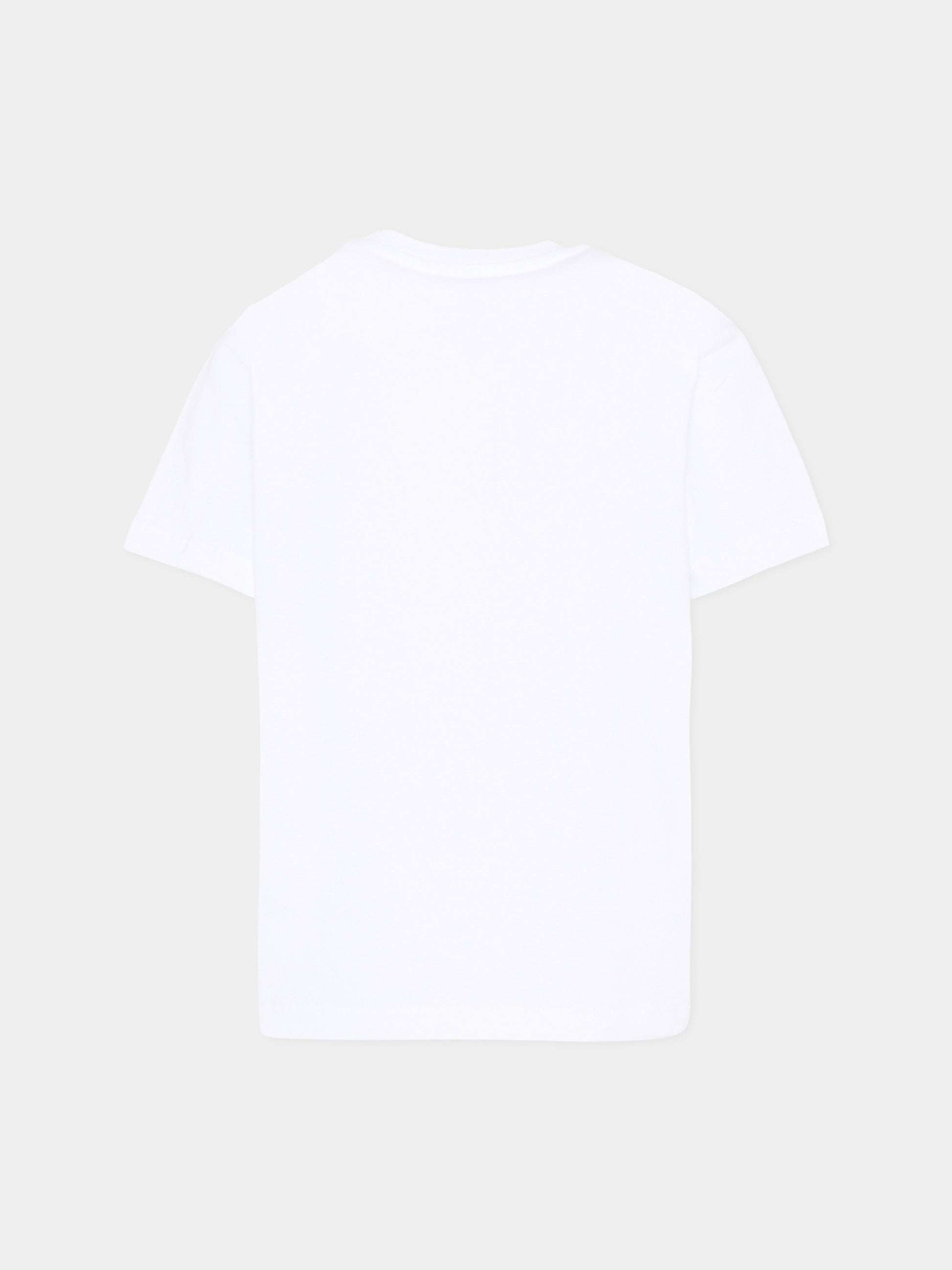 T-Shirt bianca per bambino con logo,Msgm Kids,S6MSJBTH239 001