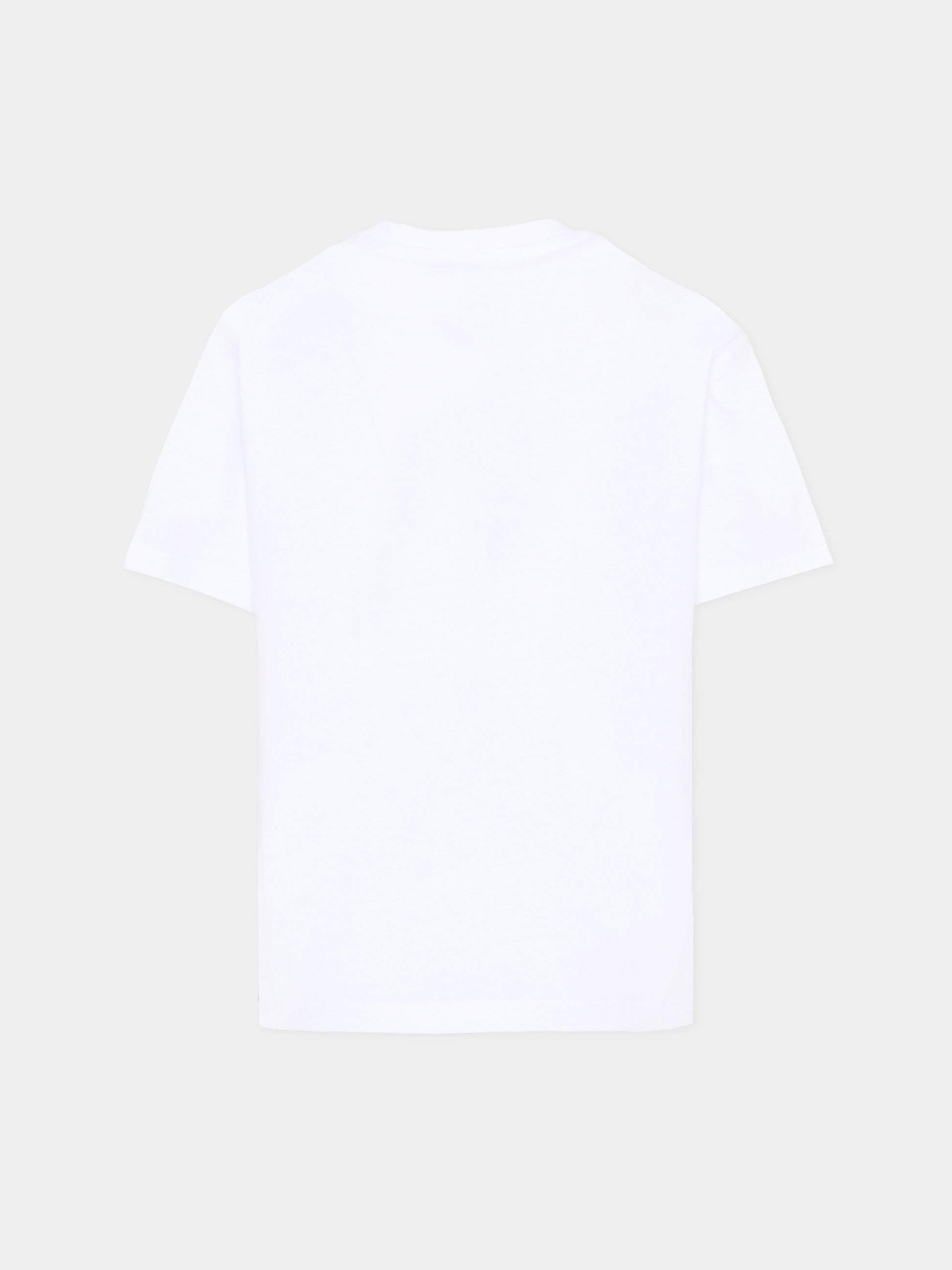 T-Shirt bianca per bambino con logo,Msgm Kids,S6MSJBTH251 001