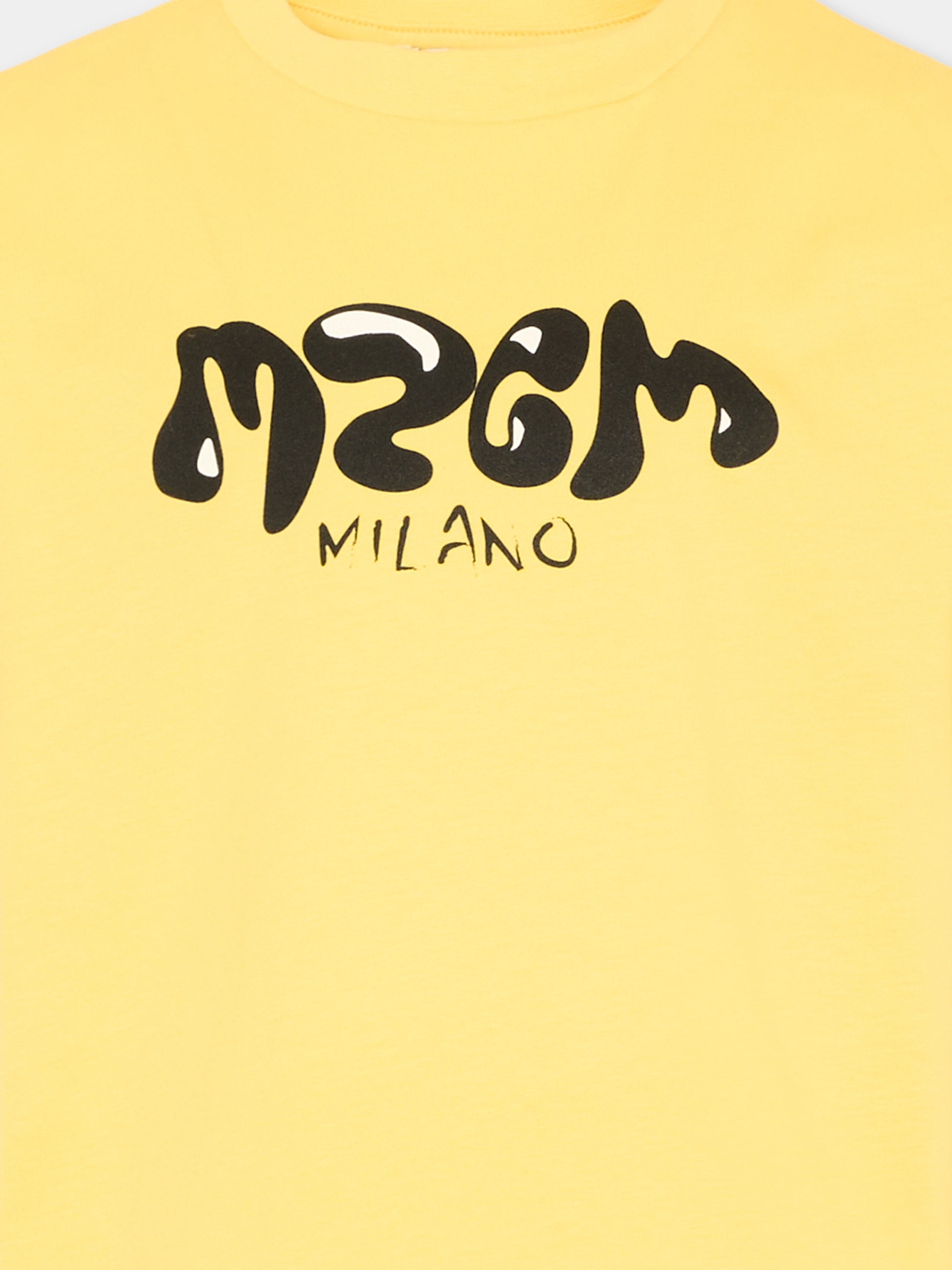 T-Shirt gialla per bambino con logo,Msgm Kids,S6MSJBTH251 020