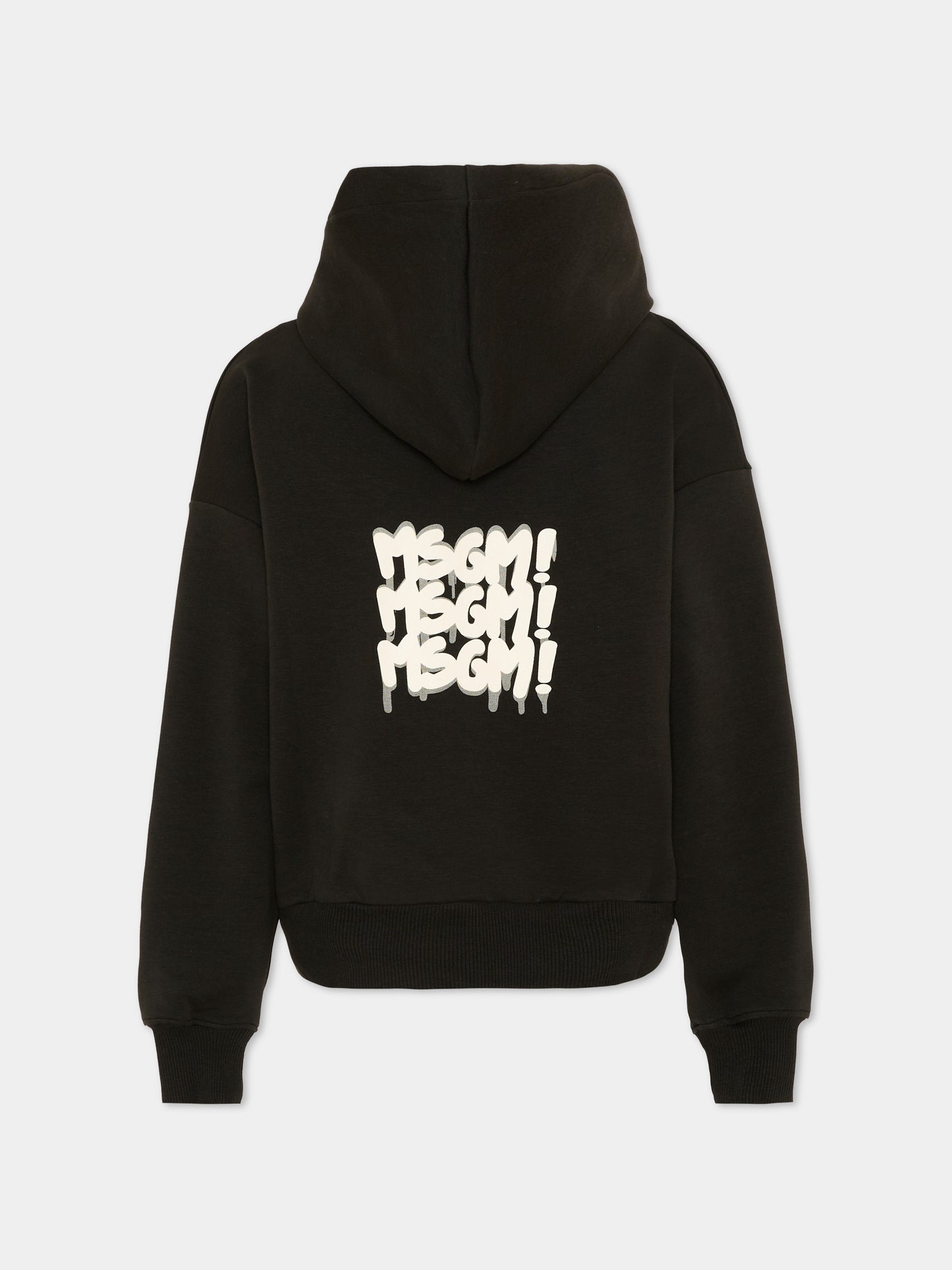 Felpa nera per bambino con logo,Msgm Kids,S6MSJBZH225 MS040