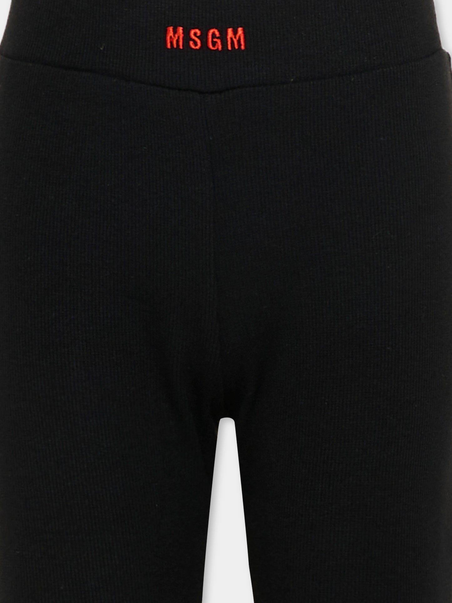 Shorts sportivi neri per bambina con logo,Msgm Kids,S6MSJGCI230 110