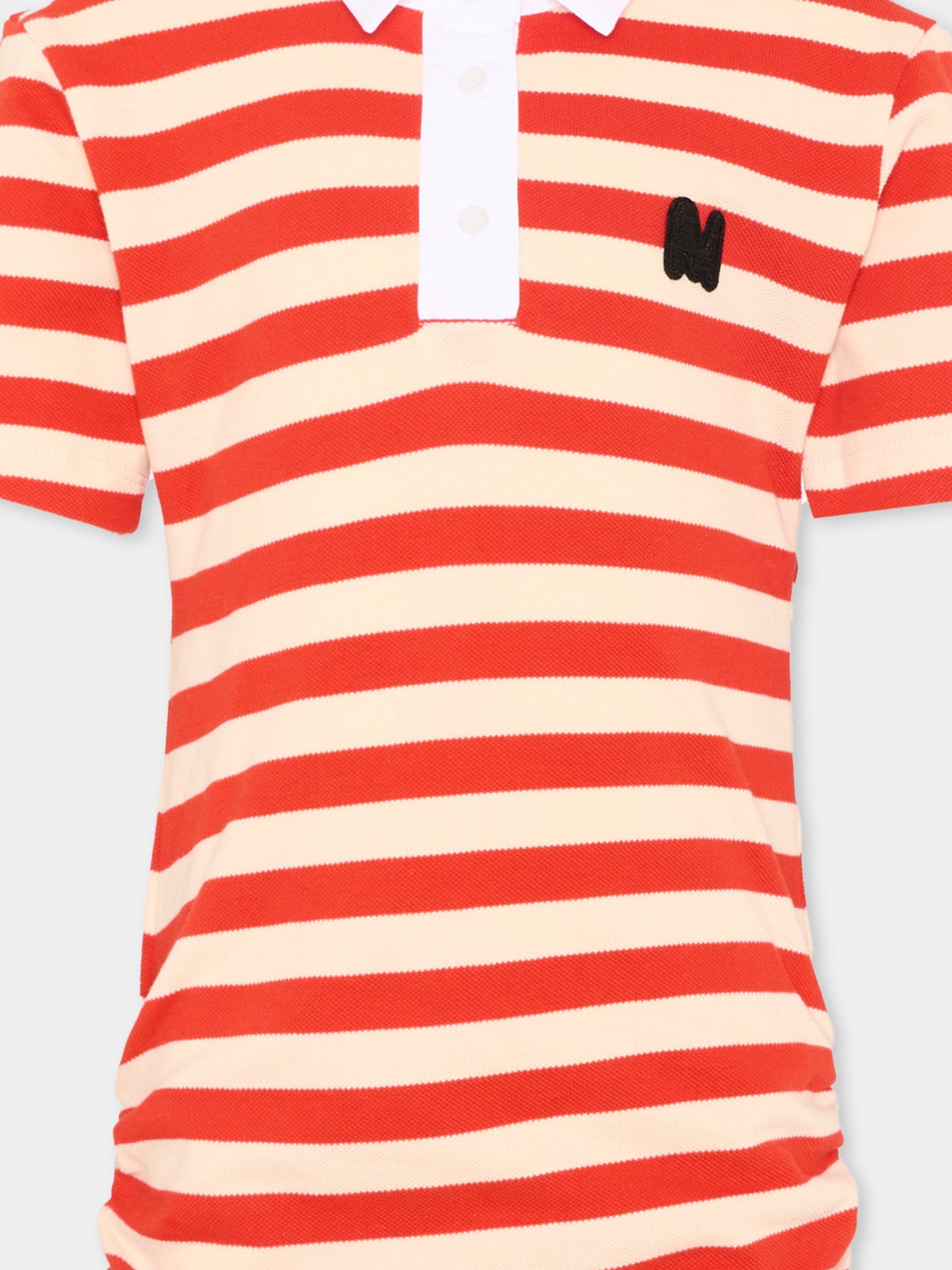 Vestito rosso per bambina a righe,Msgm Kids,S6MSJGDR168 MS004