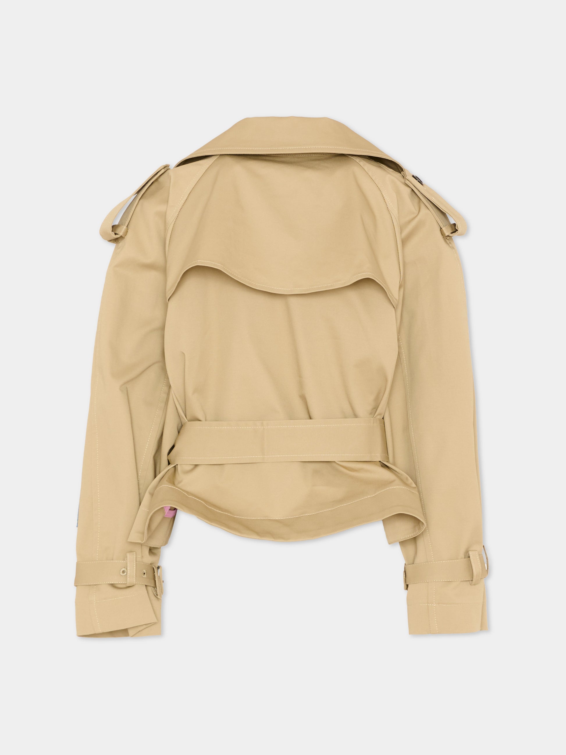 Trench beige per bambina corto,Msgm Kids,S6MSJGJK132 015