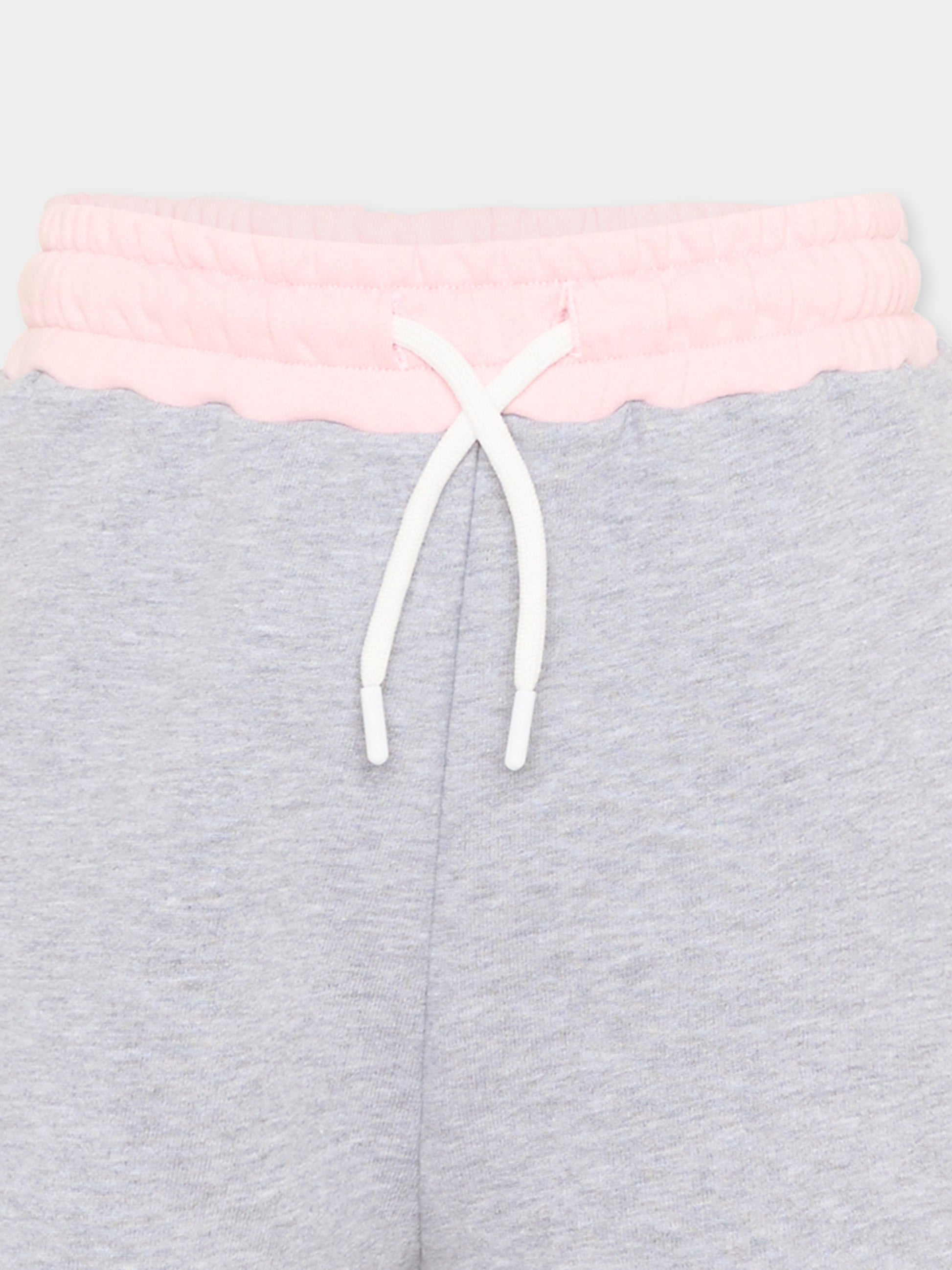 Shorts sportivi grigi per bambina con logo,Msgm Kids,S6MSJGSH021 271/02