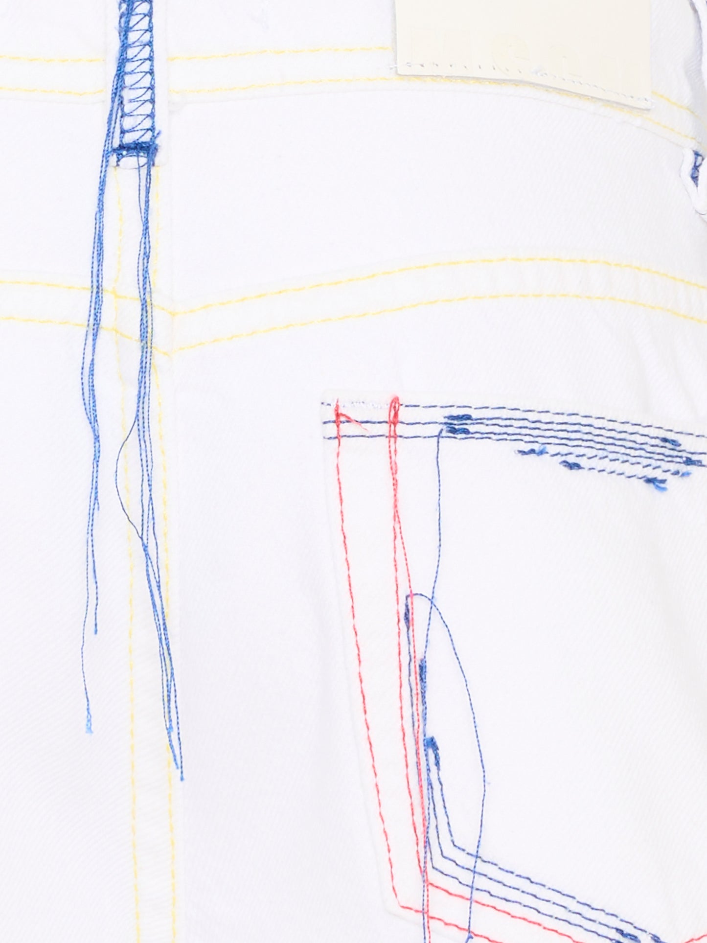 Shorts casual bianco per bambina con cuciture multicolor,Msgm Kids,S6MSJGSH041 001