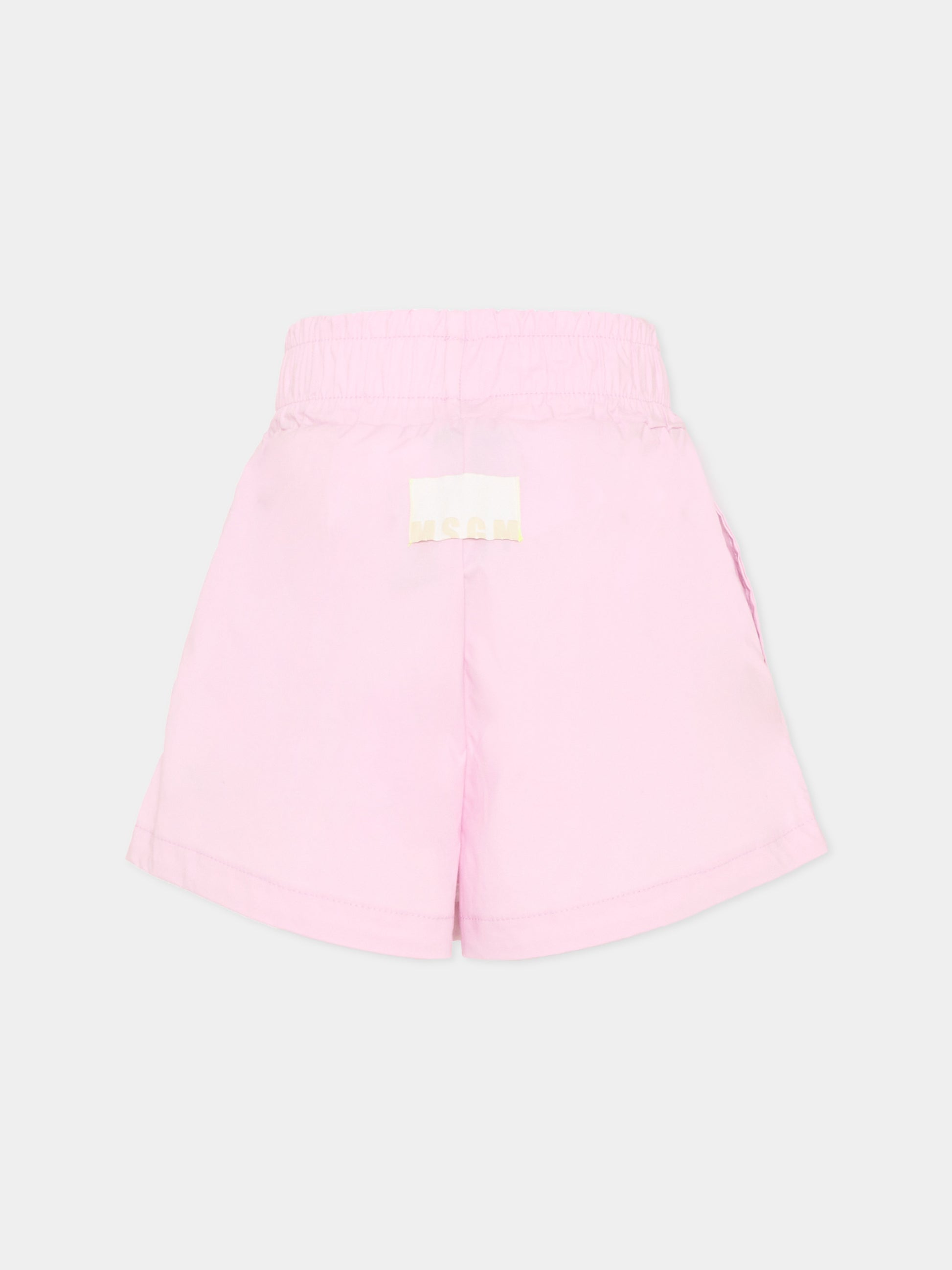 Shorts rosa per bambina con logo,Msgm Kids,S6MSJGSH164 MS070