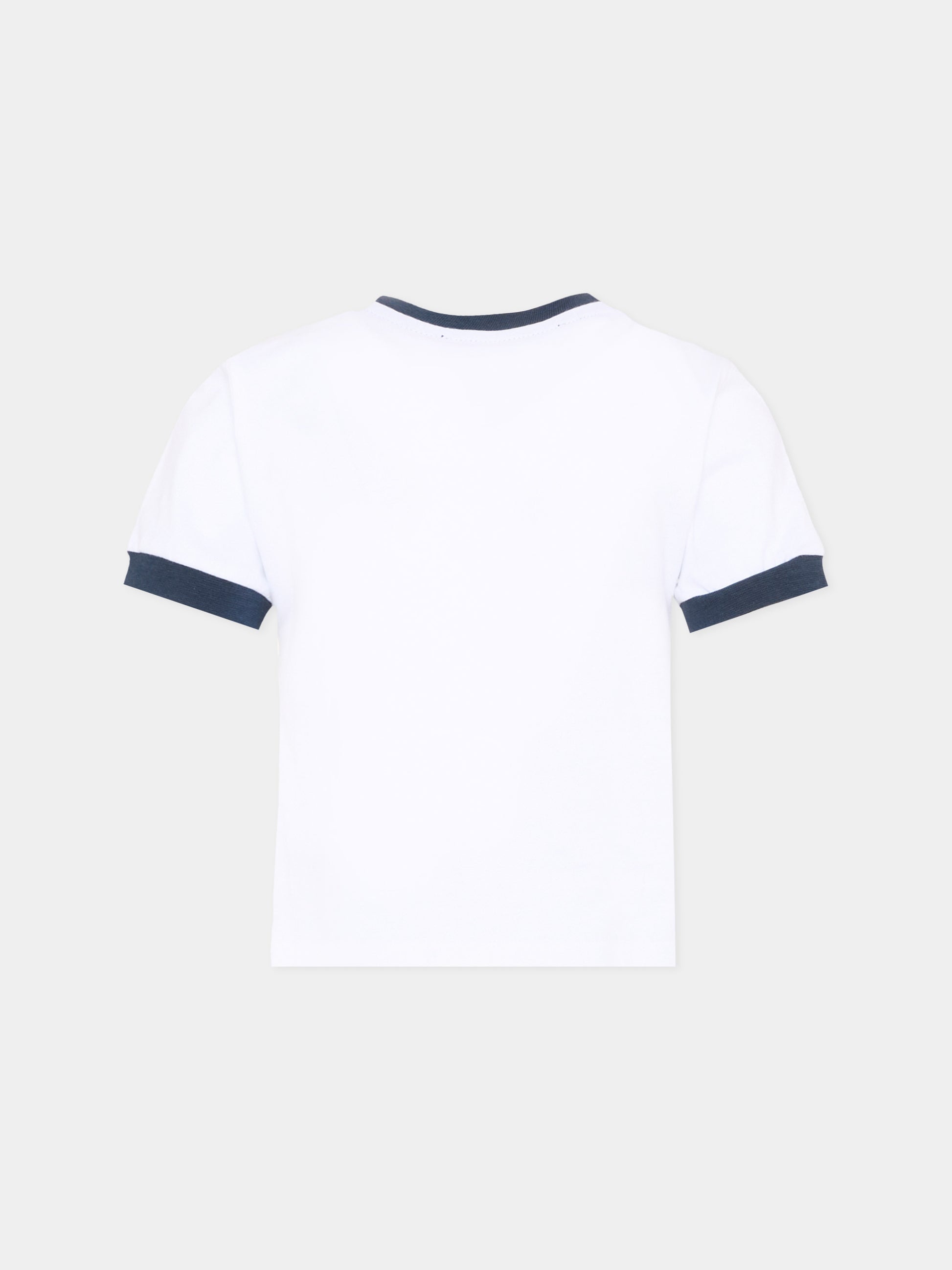 T-Shirt bianca per bambina con stampa gatto,Msgm Kids,S6MSJGTH016 001/83