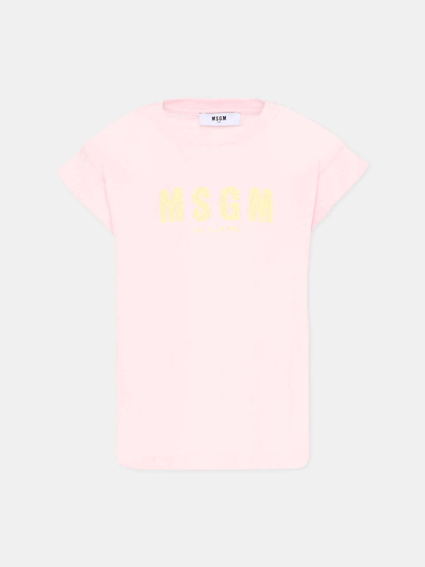 T-Shirt rosa per bambina con logo,Msgm Kids,S6MSJGTH070 MS076