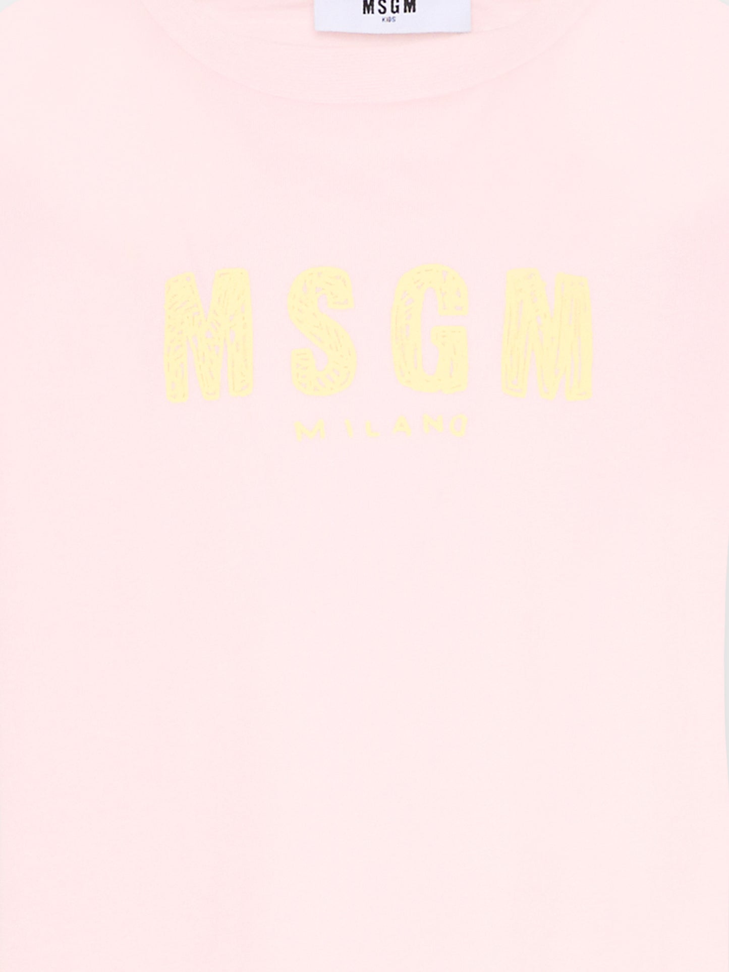 T-Shirt rosa per bambina con logo,Msgm Kids,S6MSJGTH070 MS076